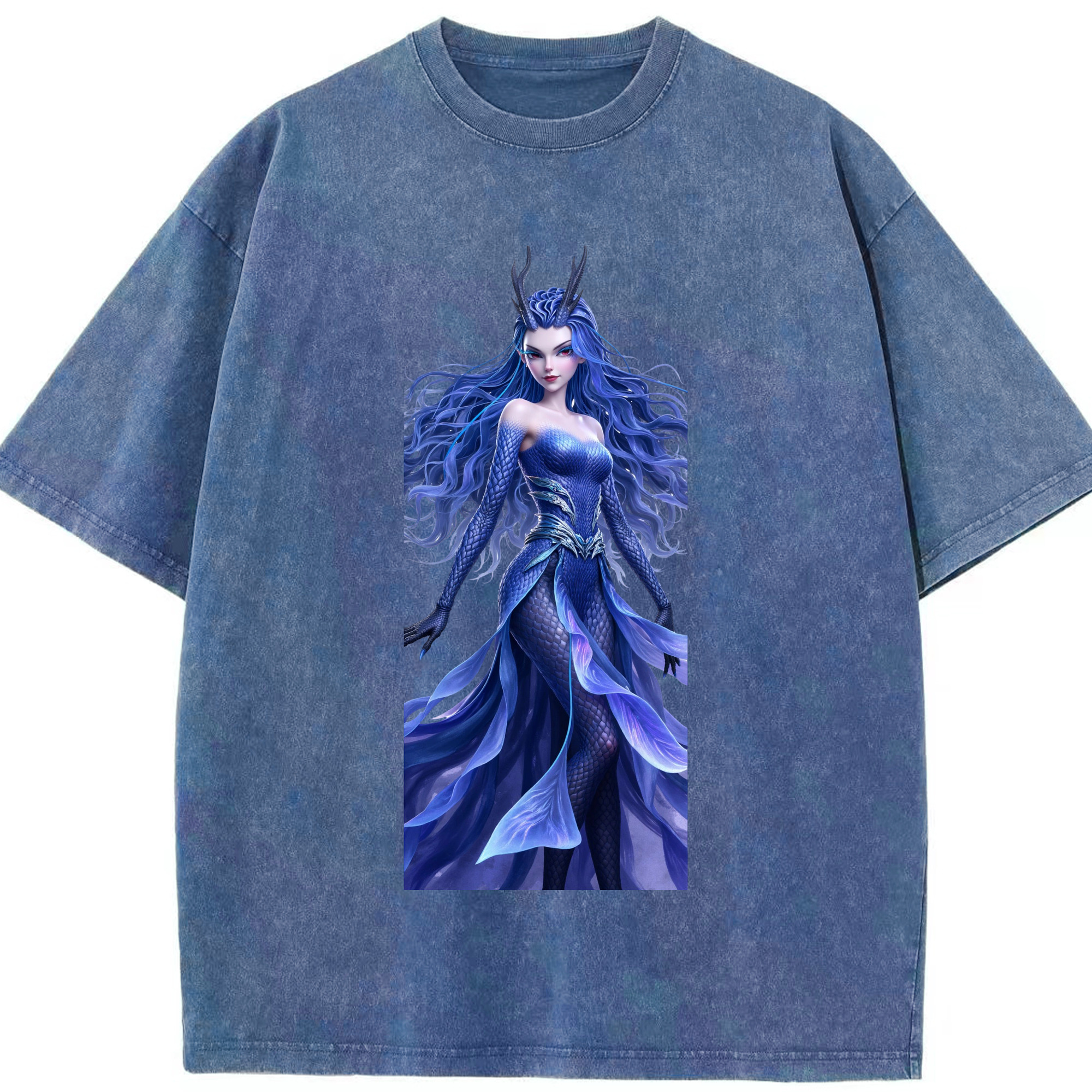 （画像用） Ne Zha 2 ナタ 魔童の大暴れ 綿100% ヴィンテージ風 半袖Tシャツ（フロントプリント）