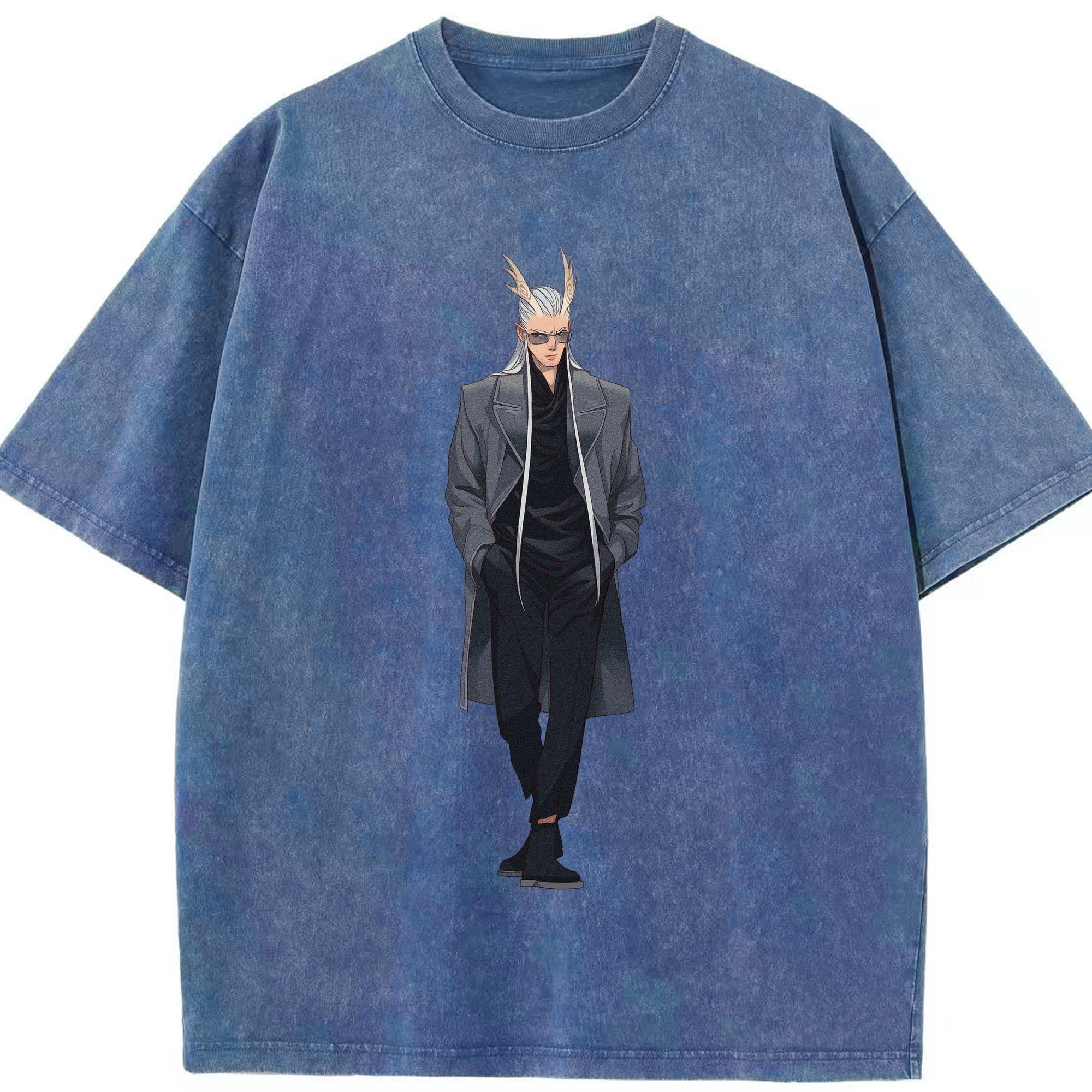 （画像用） Ne Zha 2 ナタ 魔童の大暴れ 綿100% ヴィンテージ風 半袖Tシャツ（フロントプリント）