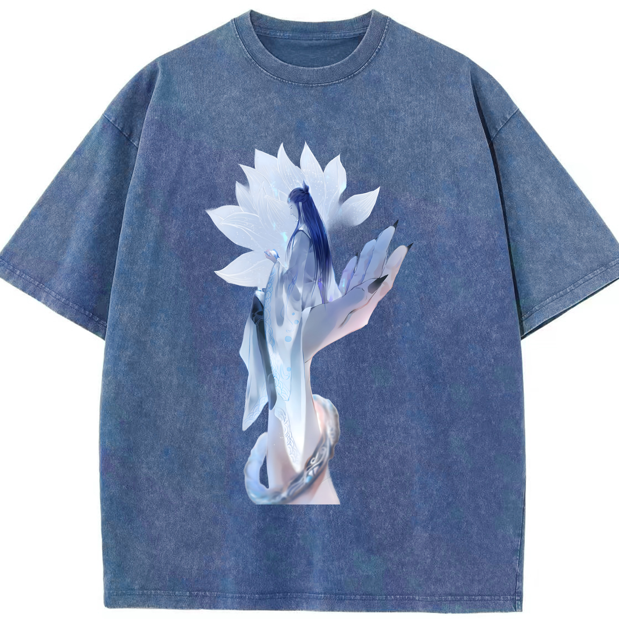 （画像用） Ne Zha 2 ナタ 魔童の大暴れ 綿100% ヴィンテージ風 半袖Tシャツ（フロントプリント）