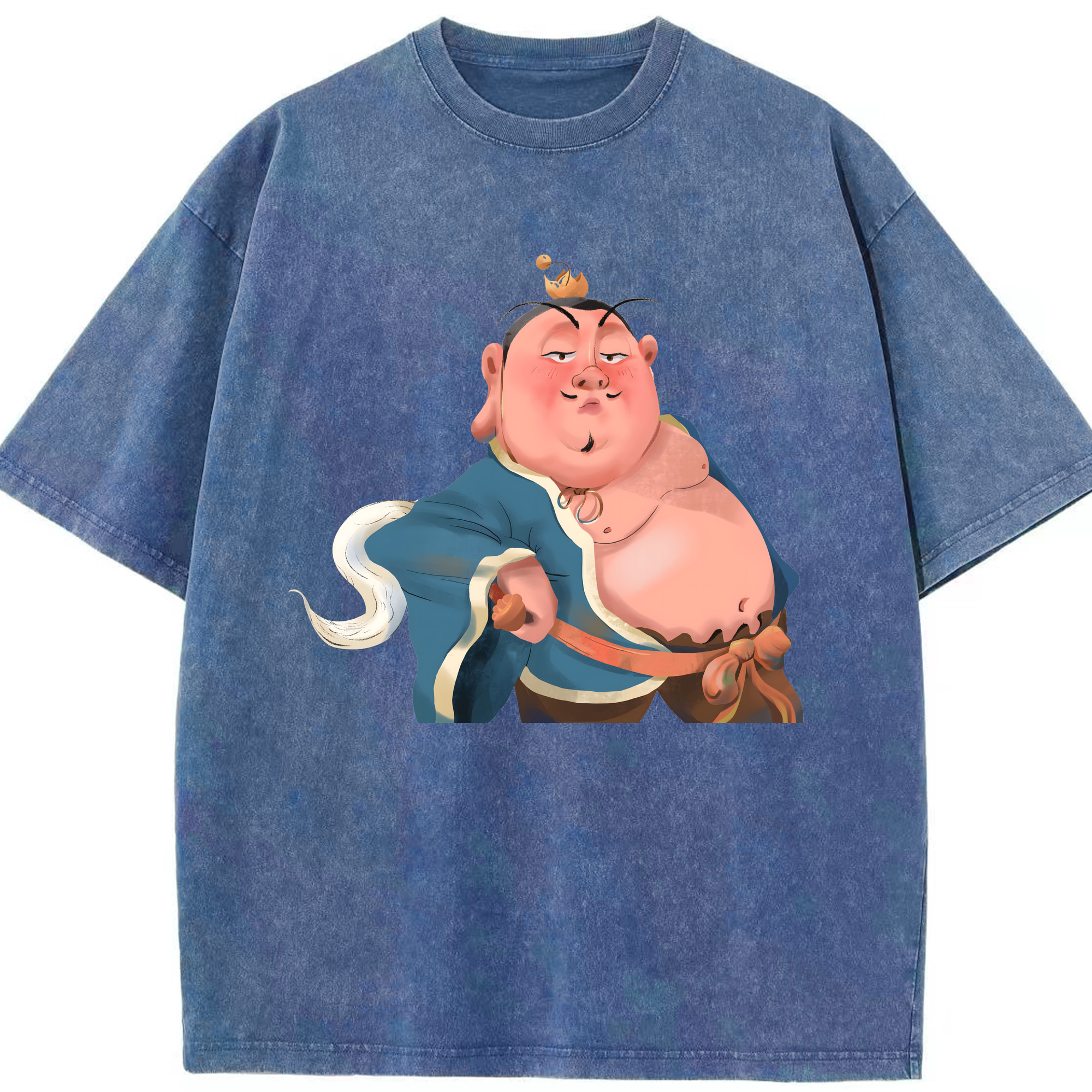 （画像用） Ne Zha 2 ナタ 魔童の大暴れ 綿100% ヴィンテージ風 半袖Tシャツ（フロントプリント）