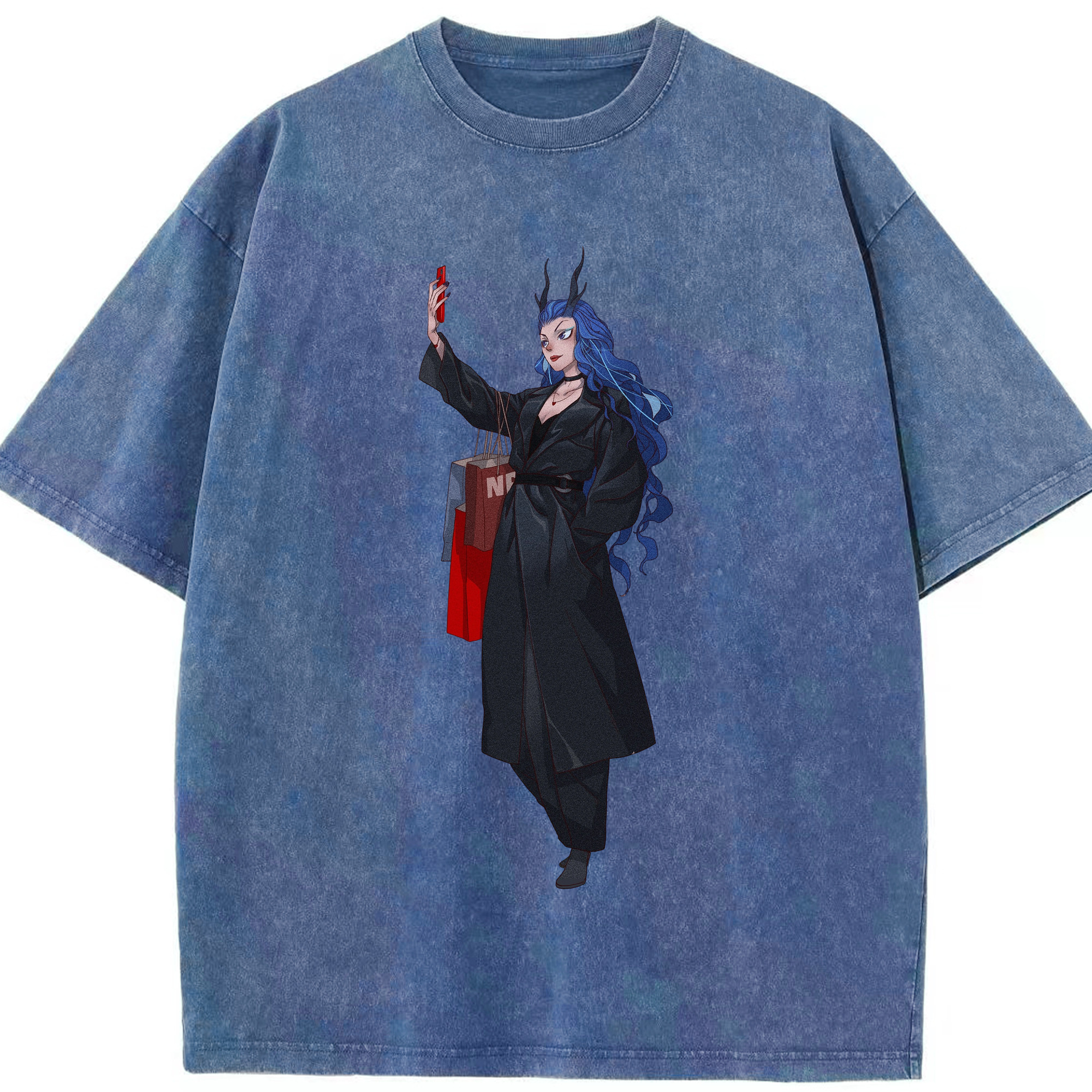 （画像用） Ne Zha 2 ナタ 魔童の大暴れ 綿100% ヴィンテージ風 半袖Tシャツ（フロントプリント）