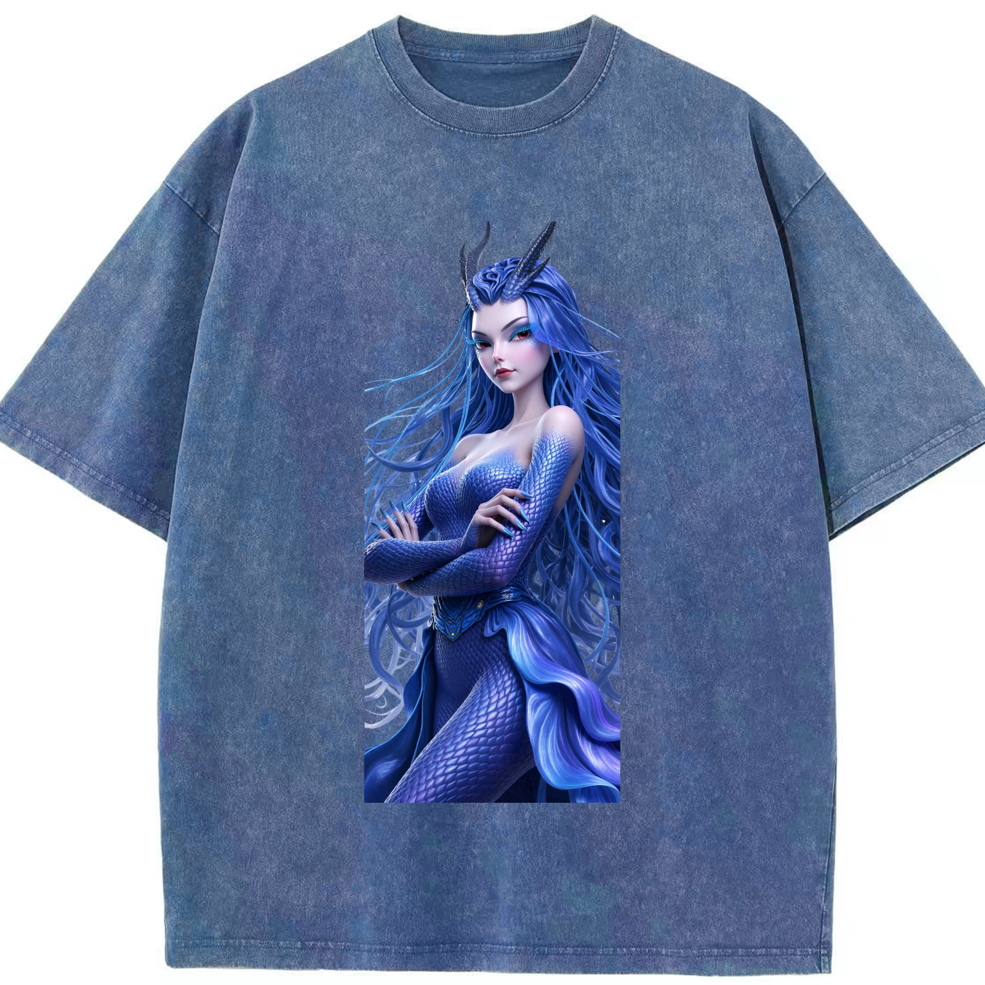 （画像用） Ne Zha 2 ナタ 魔童の大暴れ 綿100% ヴィンテージ風 半袖Tシャツ（フロントプリント）