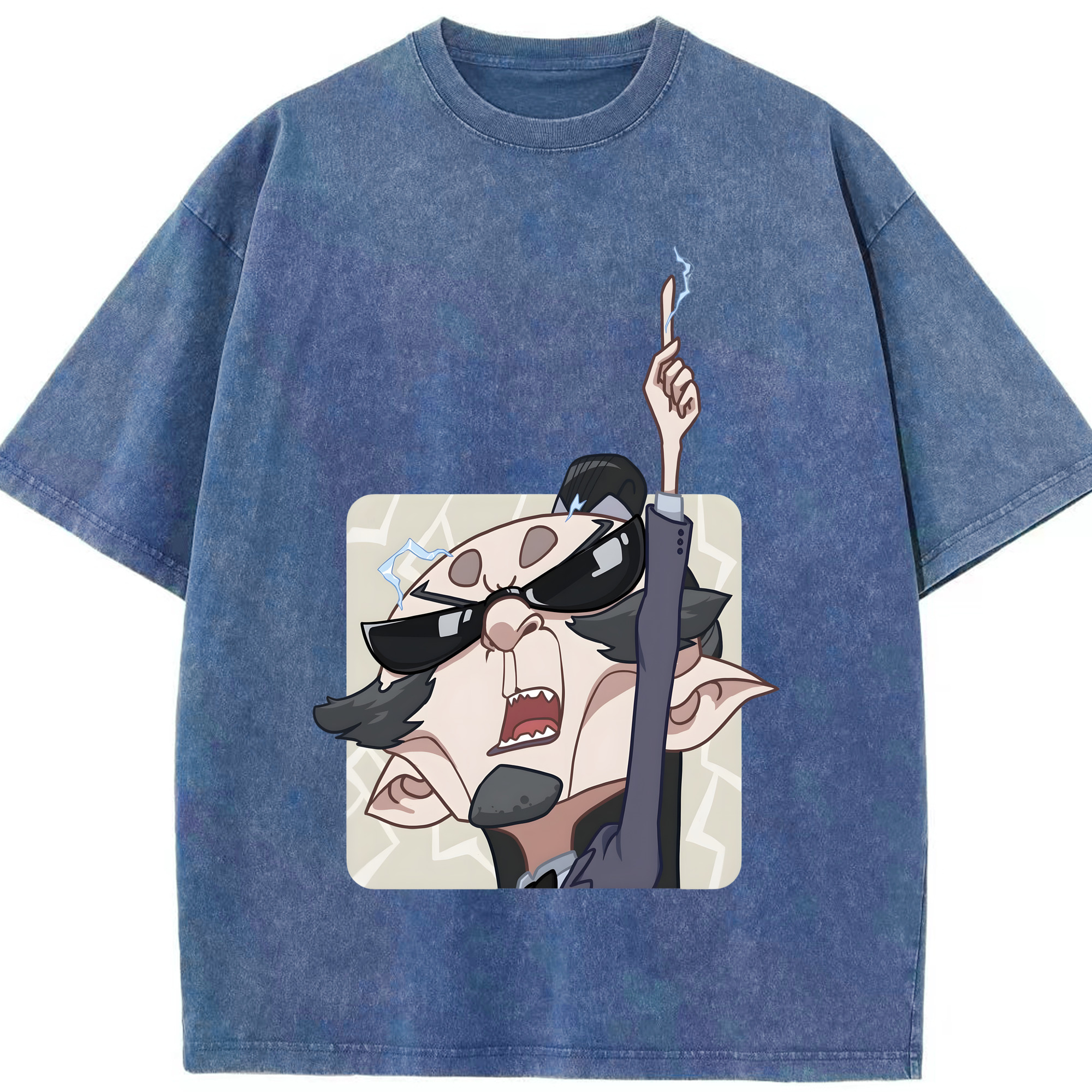 （画像用） Ne Zha 2 ナタ 魔童の大暴れ 綿100% ヴィンテージ風 半袖Tシャツ（フロントプリント）