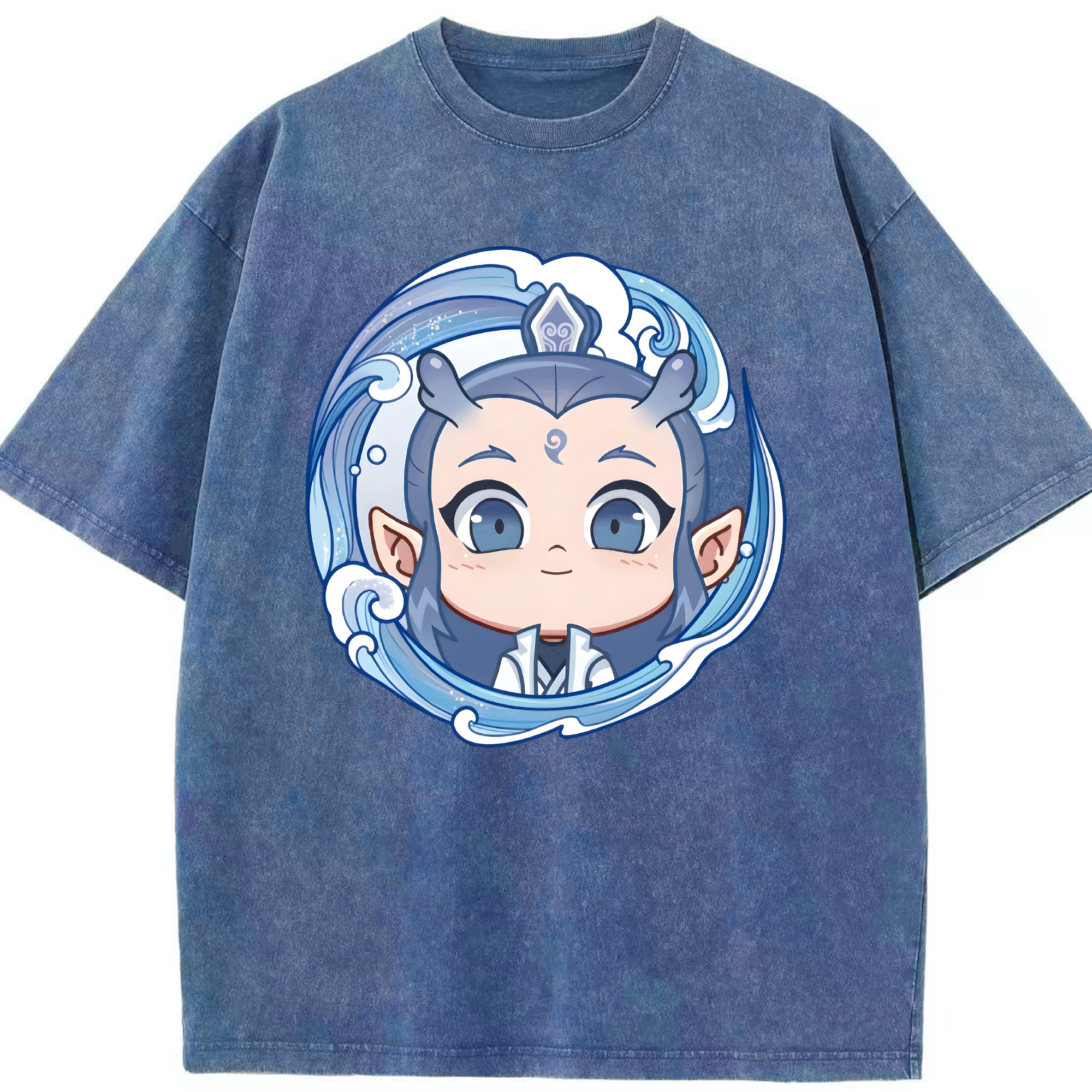 （画像用） Ne Zha 2 ナタ 魔童の大暴れ 綿100% ヴィンテージ風 半袖Tシャツ（フロントプリント）