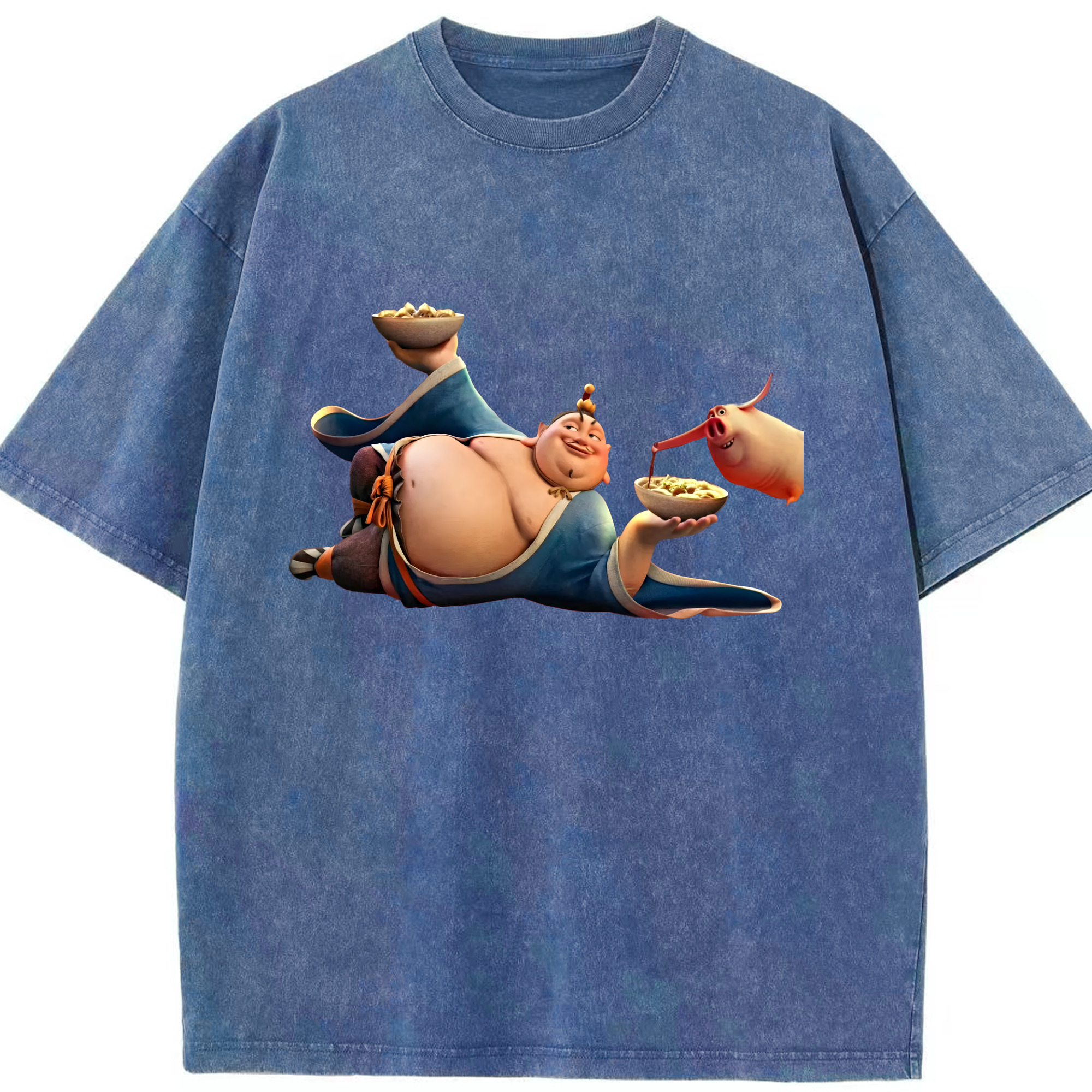 （画像用） Ne Zha 2 ナタ 魔童の大暴れ 綿100% ヴィンテージ風 半袖Tシャツ（フロントプリント）