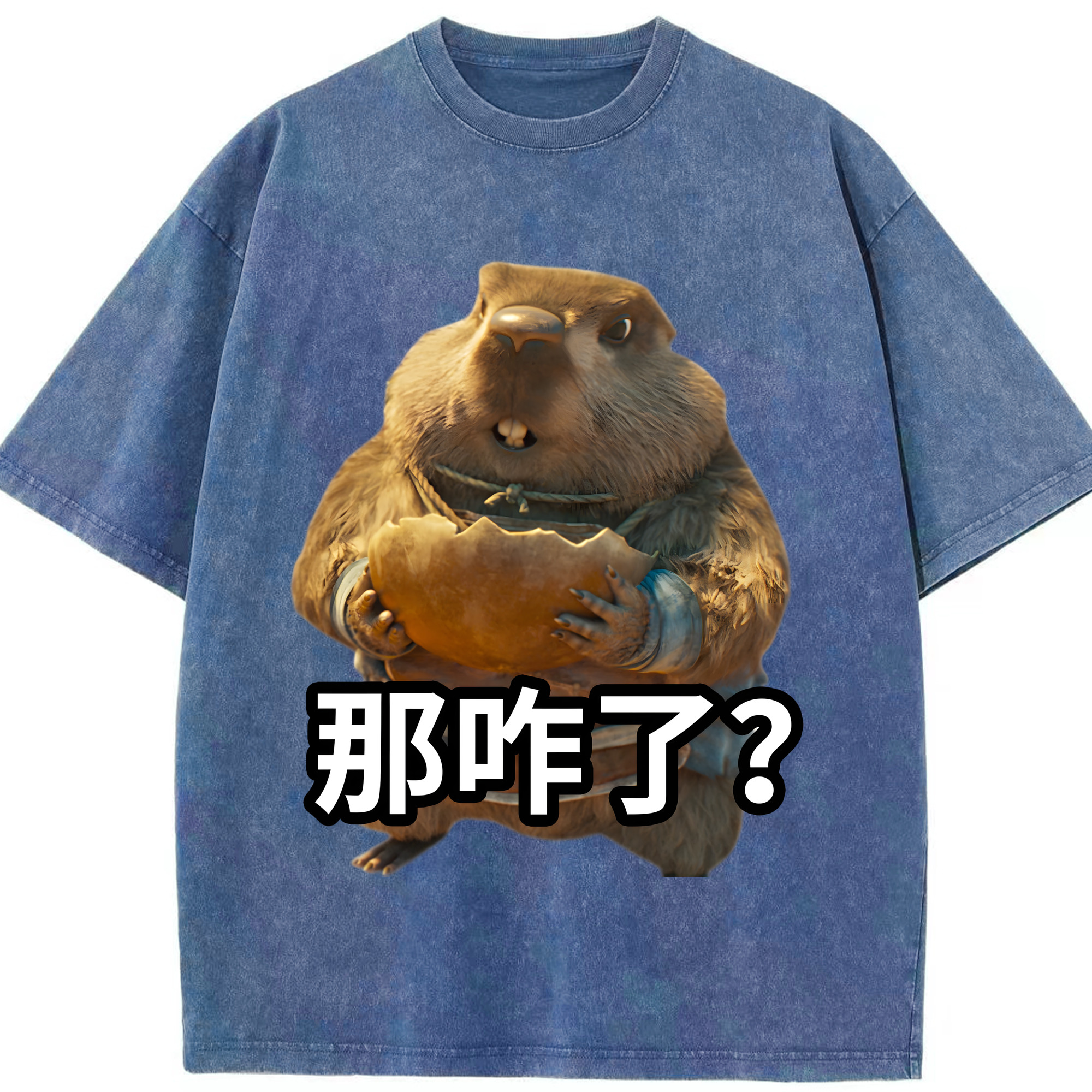 （画像用） Ne Zha 2 ナタ 魔童の大暴れ 綿100% ヴィンテージ風 半袖Tシャツ（フロントプリント）