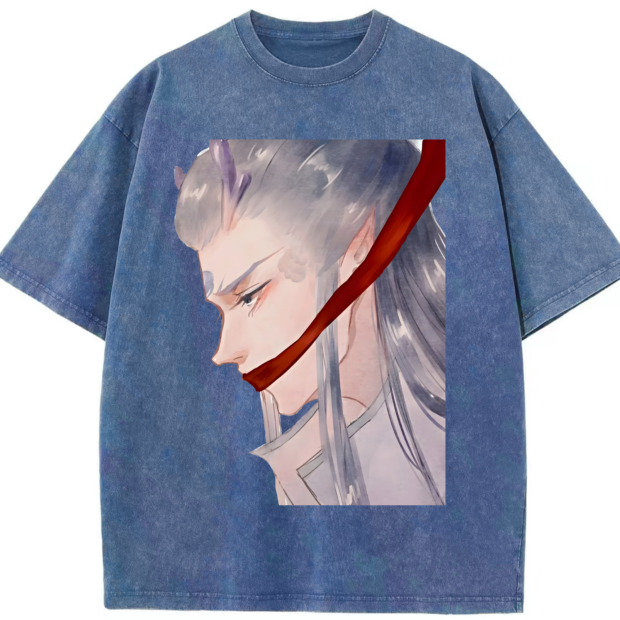 （画像用） Ne Zha 2 ナタ 魔童の大暴れ 綿100% ヴィンテージ風 半袖Tシャツ（フロントプリント）