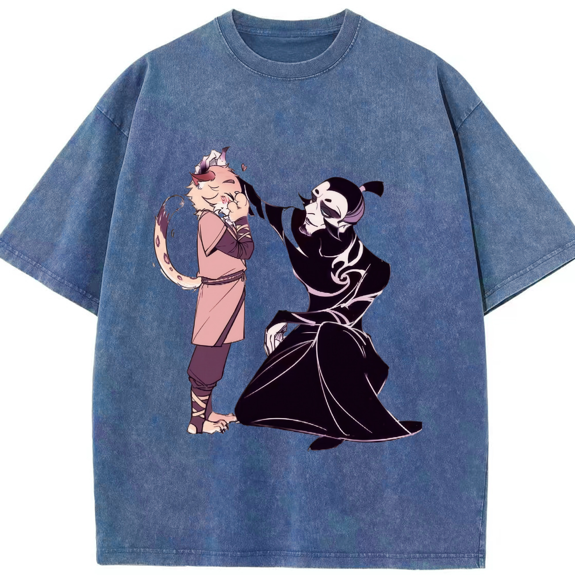 （画像用） Ne Zha 2 ナタ 魔童の大暴れ 綿100% ヴィンテージ風 半袖Tシャツ（フロントプリント）