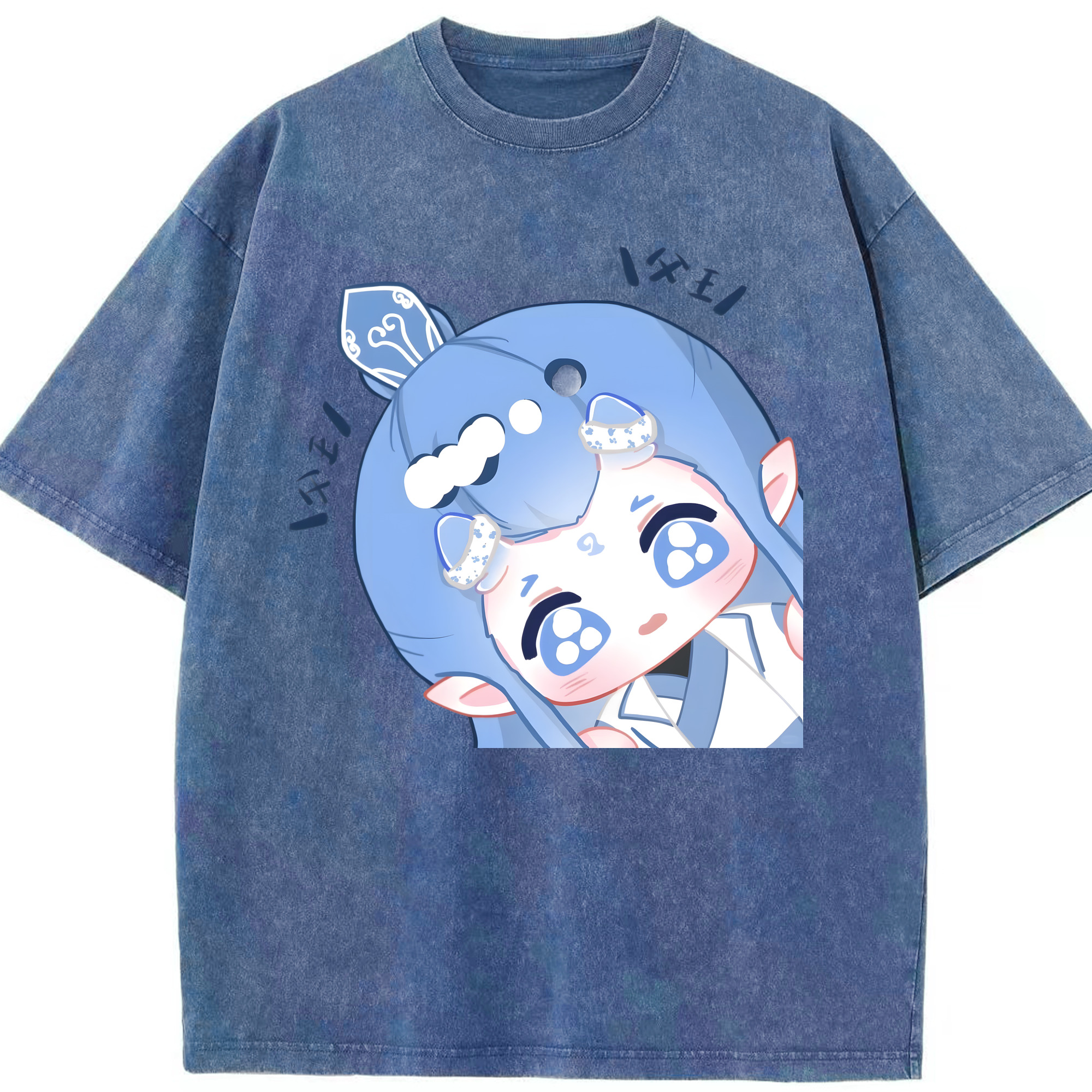 （画像用） Ne Zha 2 ナタ 魔童の大暴れ 綿100% ヴィンテージ風 半袖Tシャツ（フロントプリント）