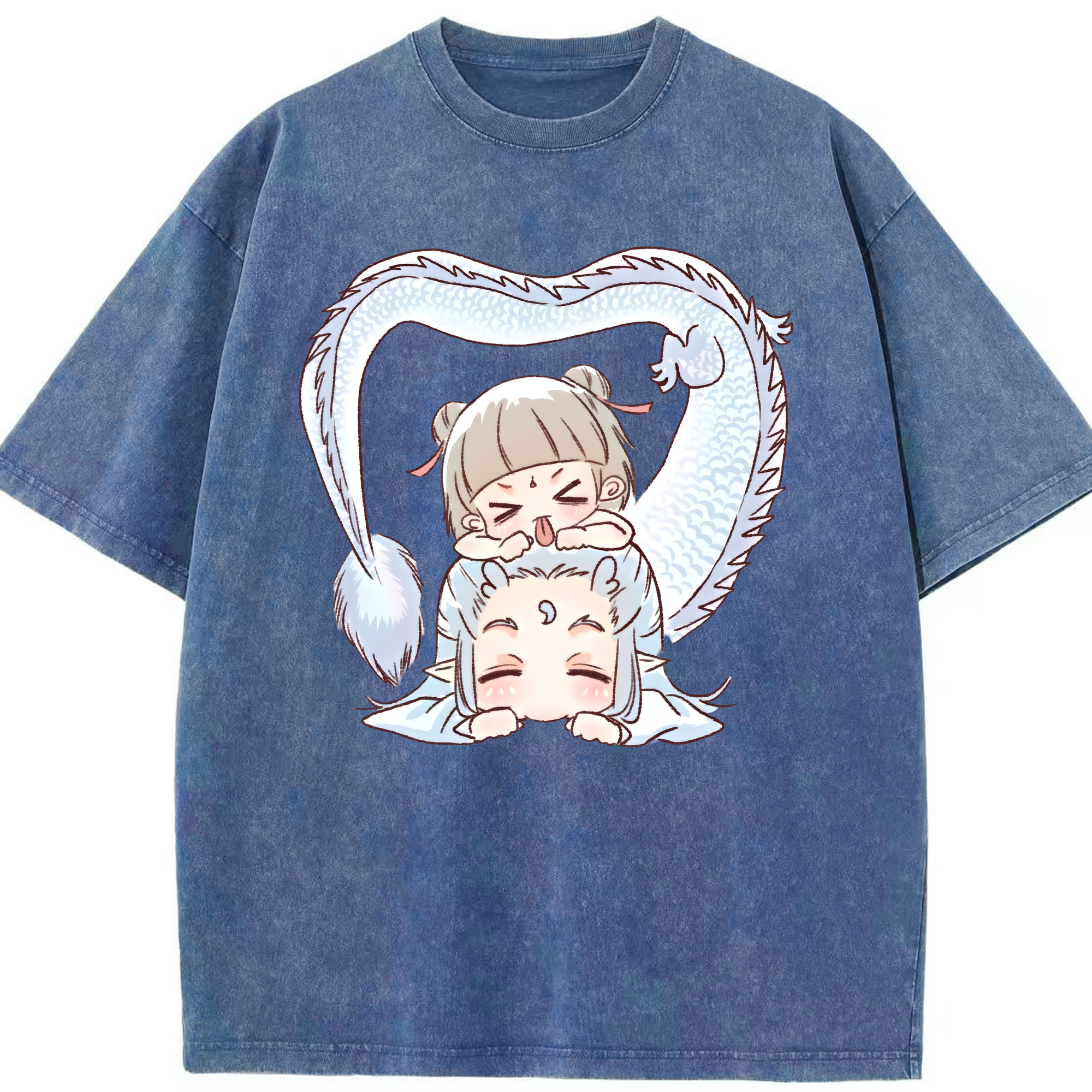 （画像用） Ne Zha 2 ナタ 魔童の大暴れ 綿100% ヴィンテージ風 半袖Tシャツ（フロントプリント）