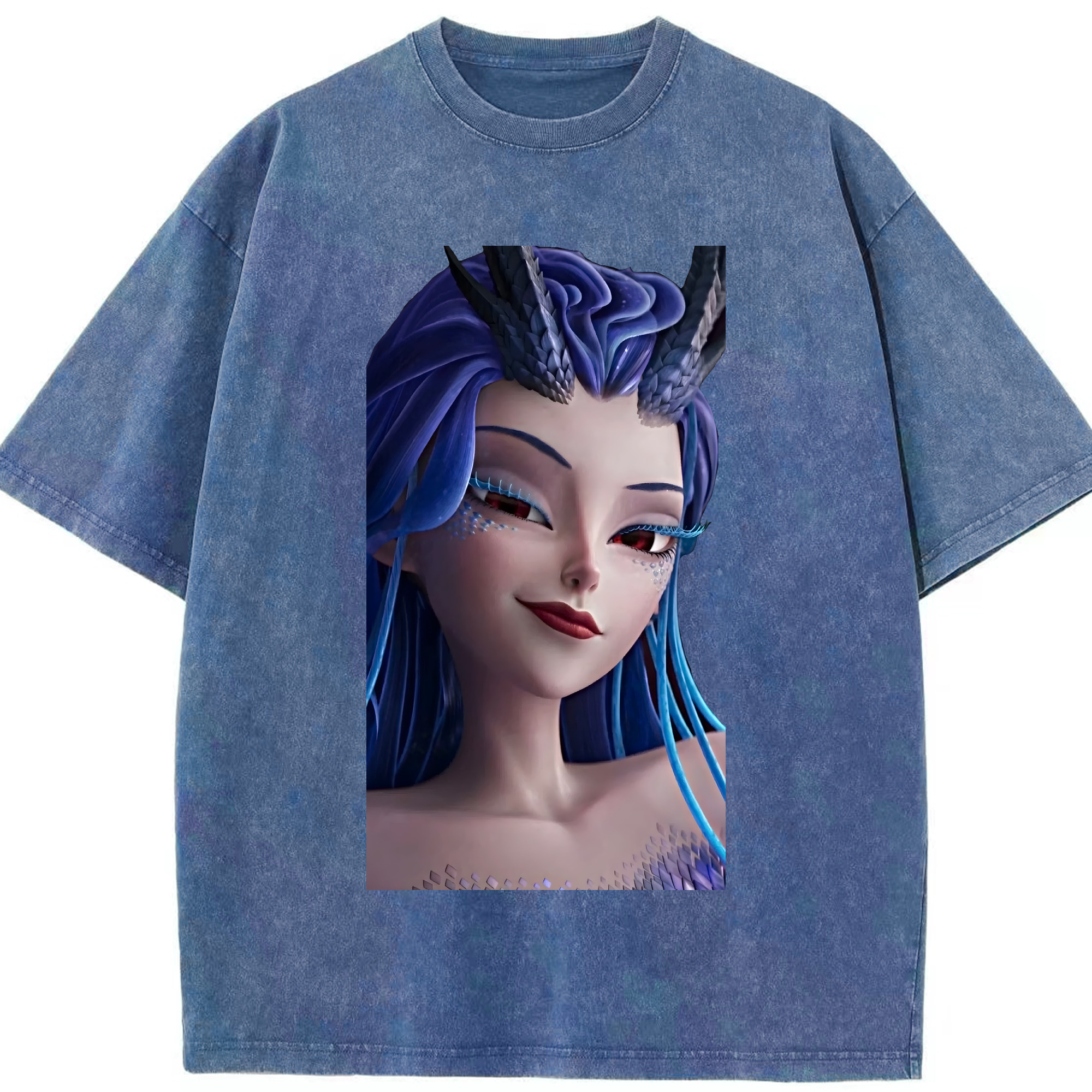 （画像用） Ne Zha 2 ナタ 魔童の大暴れ 綿100% ヴィンテージ風 半袖Tシャツ（フロントプリント）