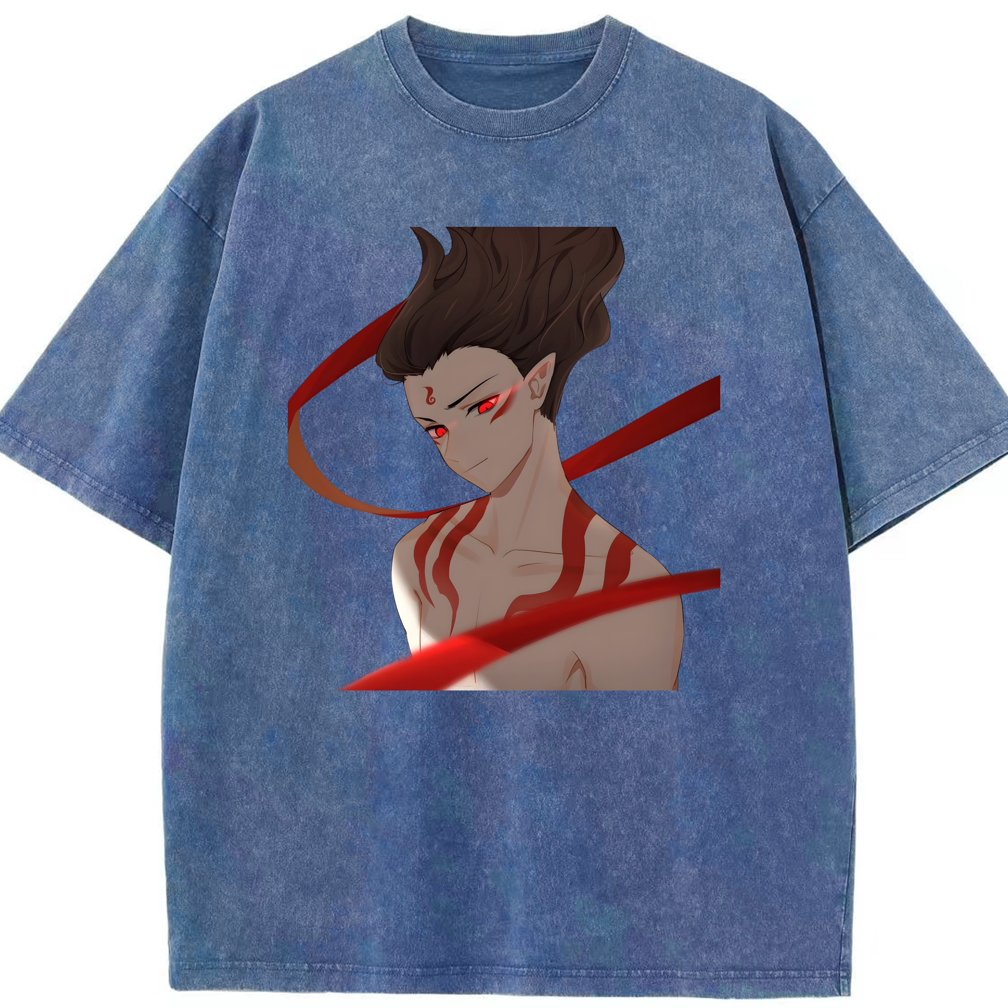 （画像用） Ne Zha 2 ナタ 魔童の大暴れ 綿100% ヴィンテージ風 半袖Tシャツ（フロントプリント）