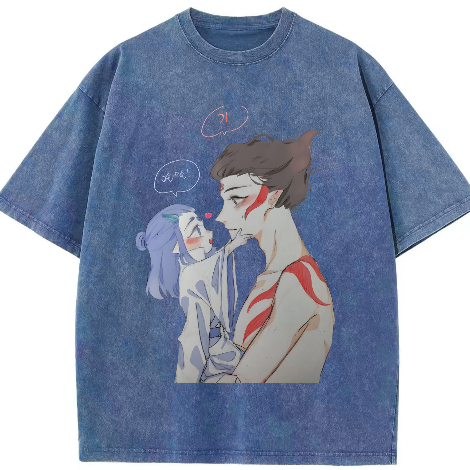 （画像用） Ne Zha 2 ナタ 魔童の大暴れ 綿100% ヴィンテージ風 半袖Tシャツ（フロントプリント）