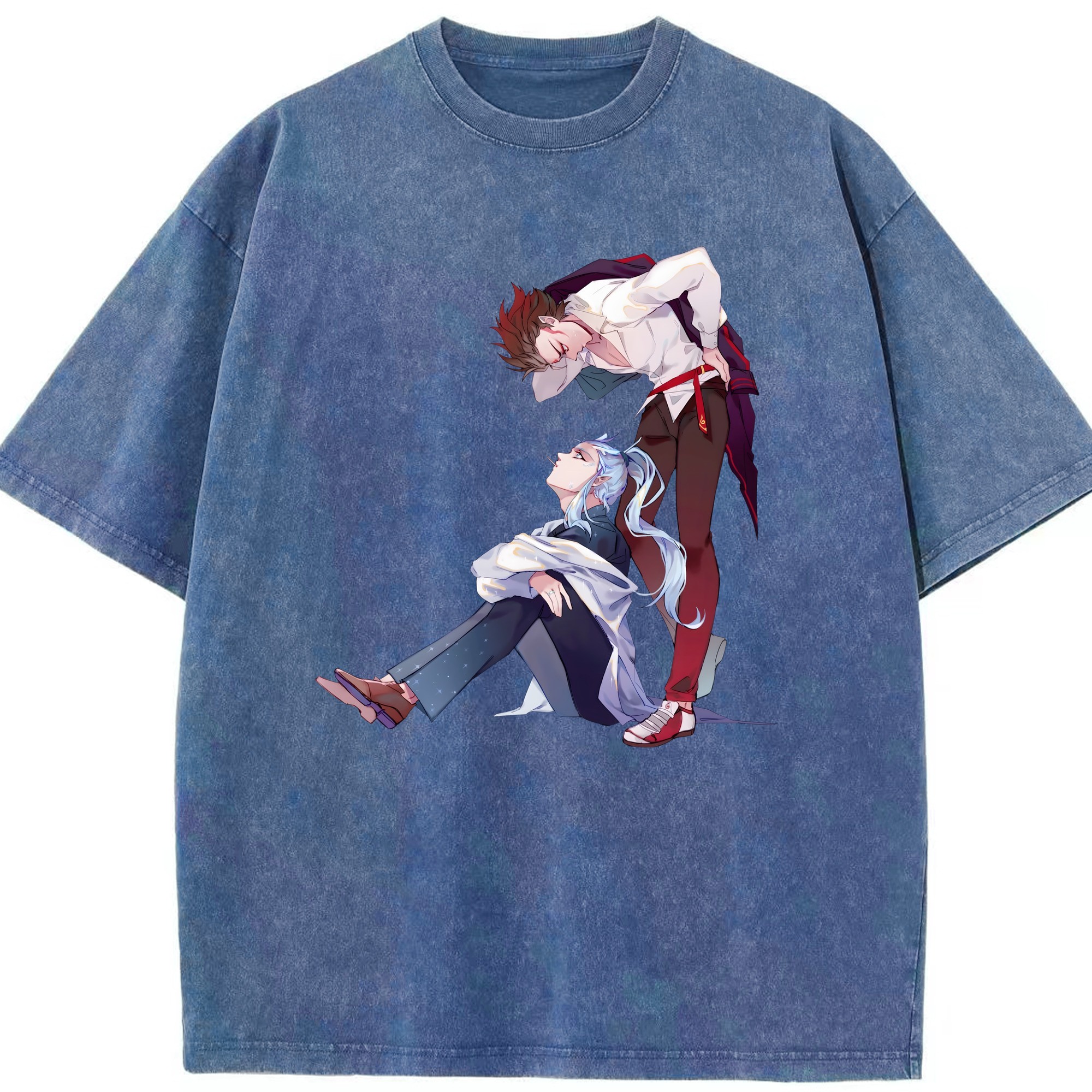 （画像用） Ne Zha 2 ナタ 魔童の大暴れ 綿100% ヴィンテージ風 半袖Tシャツ（フロントプリント）