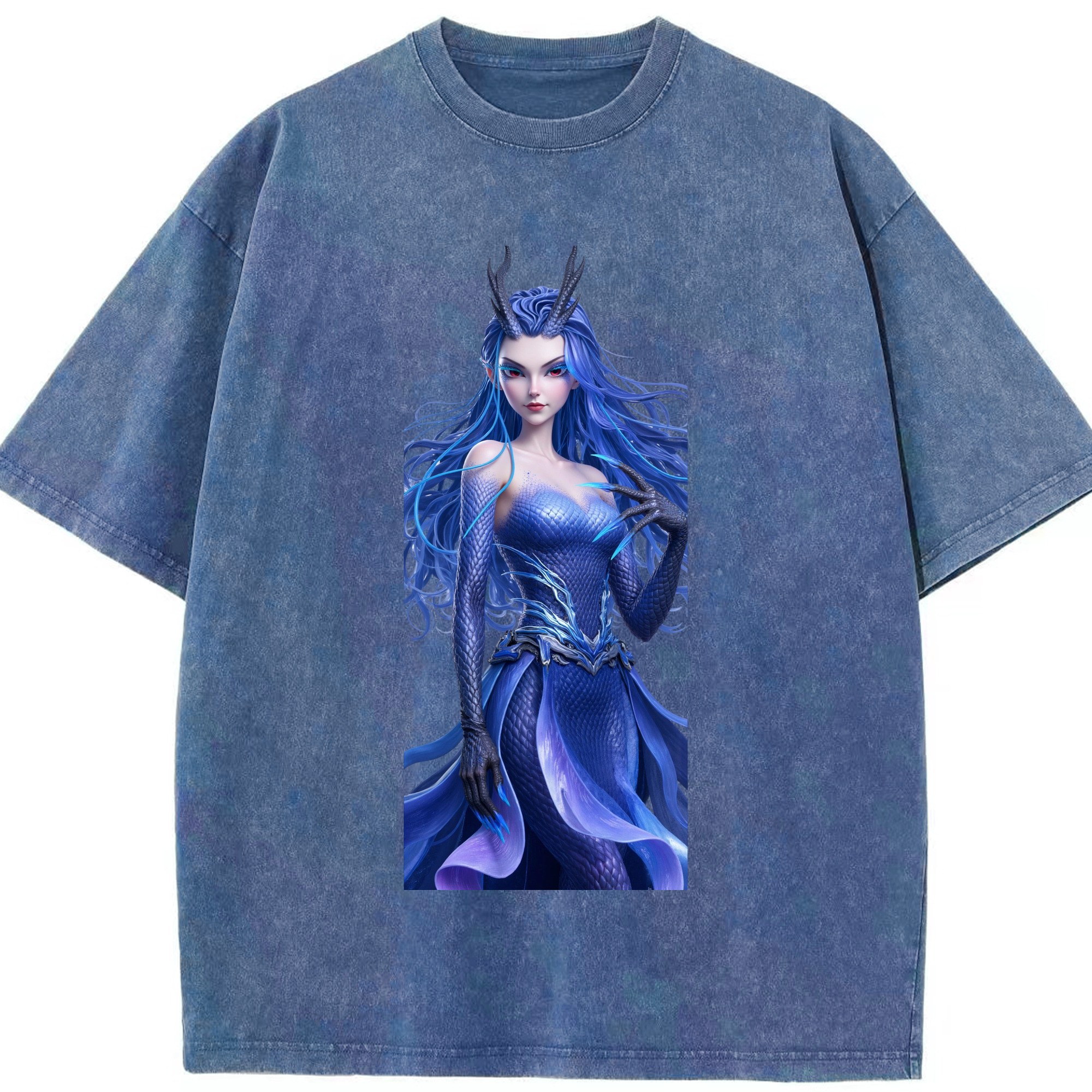 （画像用） Ne Zha 2 ナタ 魔童の大暴れ 綿100% ヴィンテージ風 半袖Tシャツ（フロントプリント）
