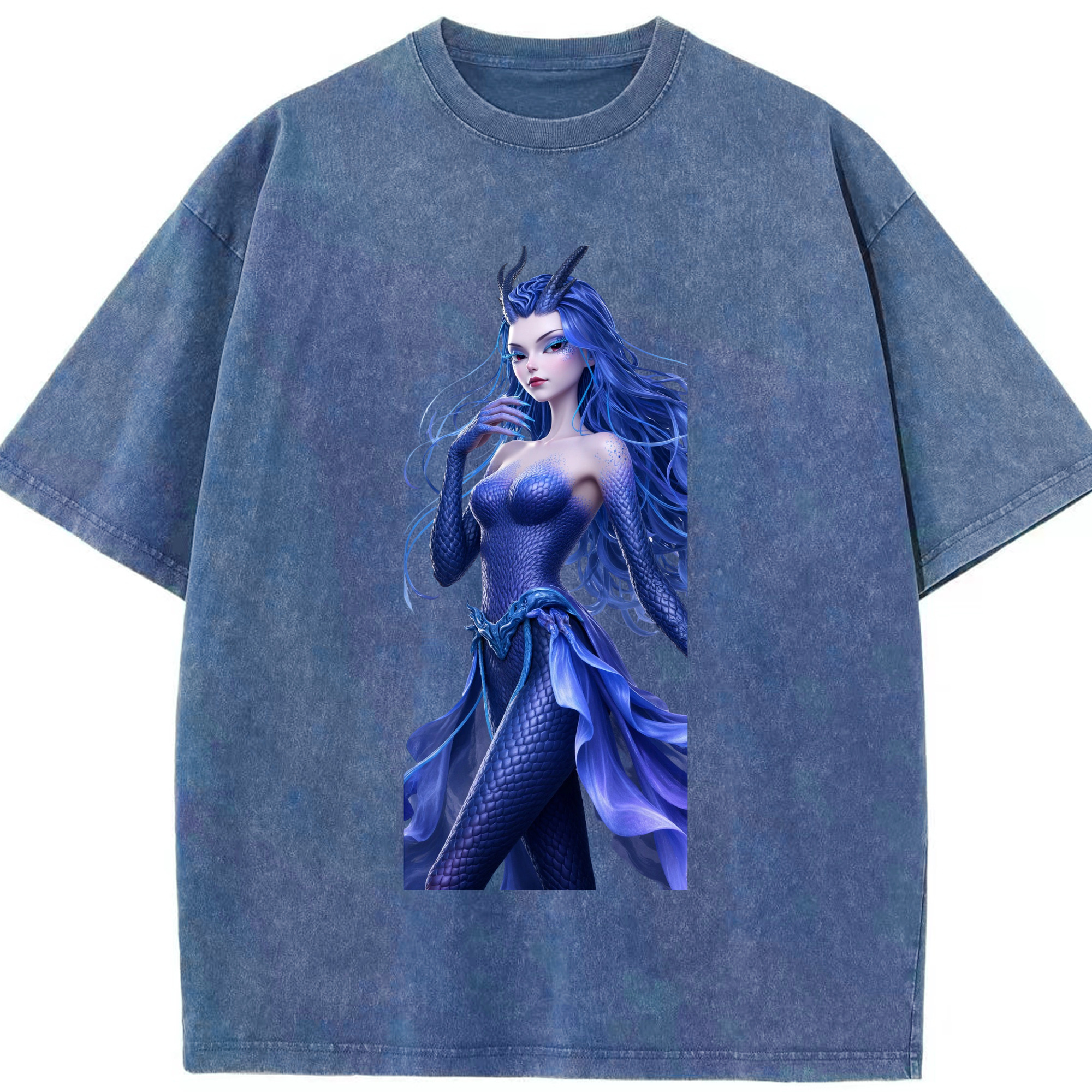 （画像用） Ne Zha 2 ナタ 魔童の大暴れ 綿100% ヴィンテージ風 半袖Tシャツ（フロントプリント）