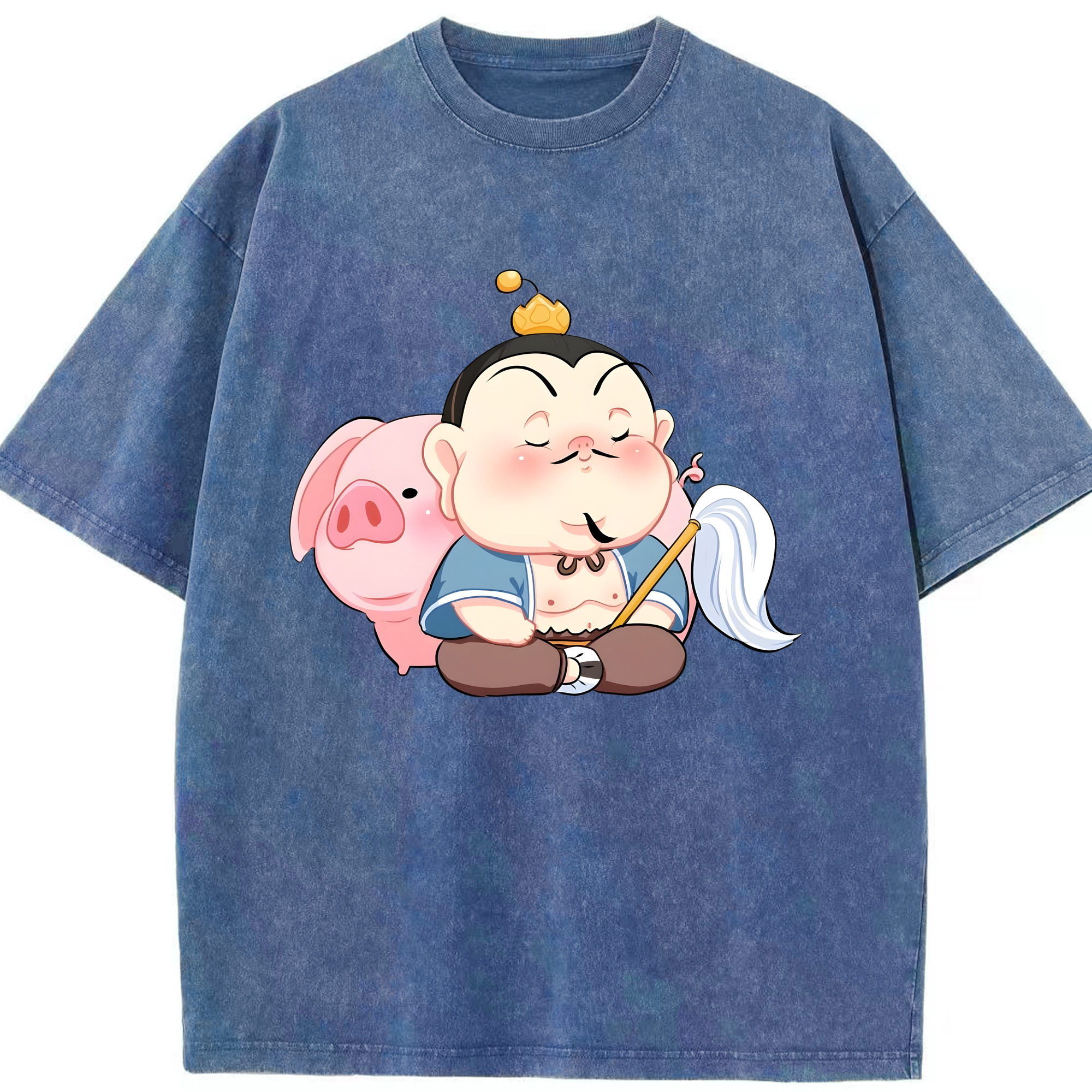 （画像用） Ne Zha 2 ナタ 魔童の大暴れ 綿100% ヴィンテージ風 半袖Tシャツ（フロントプリント）