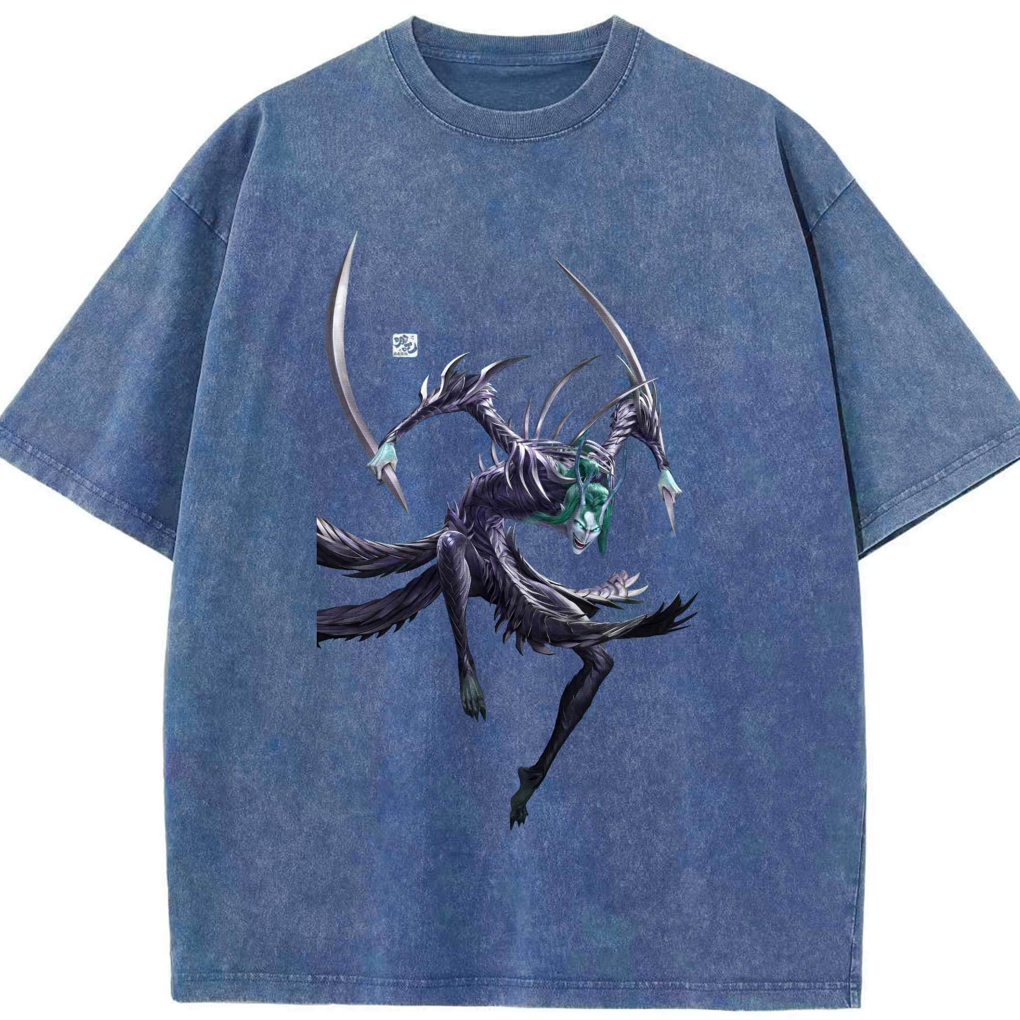 （画像用） Ne Zha 2 ナタ 魔童の大暴れ 綿100% ヴィンテージ風 半袖Tシャツ（フロントプリント）