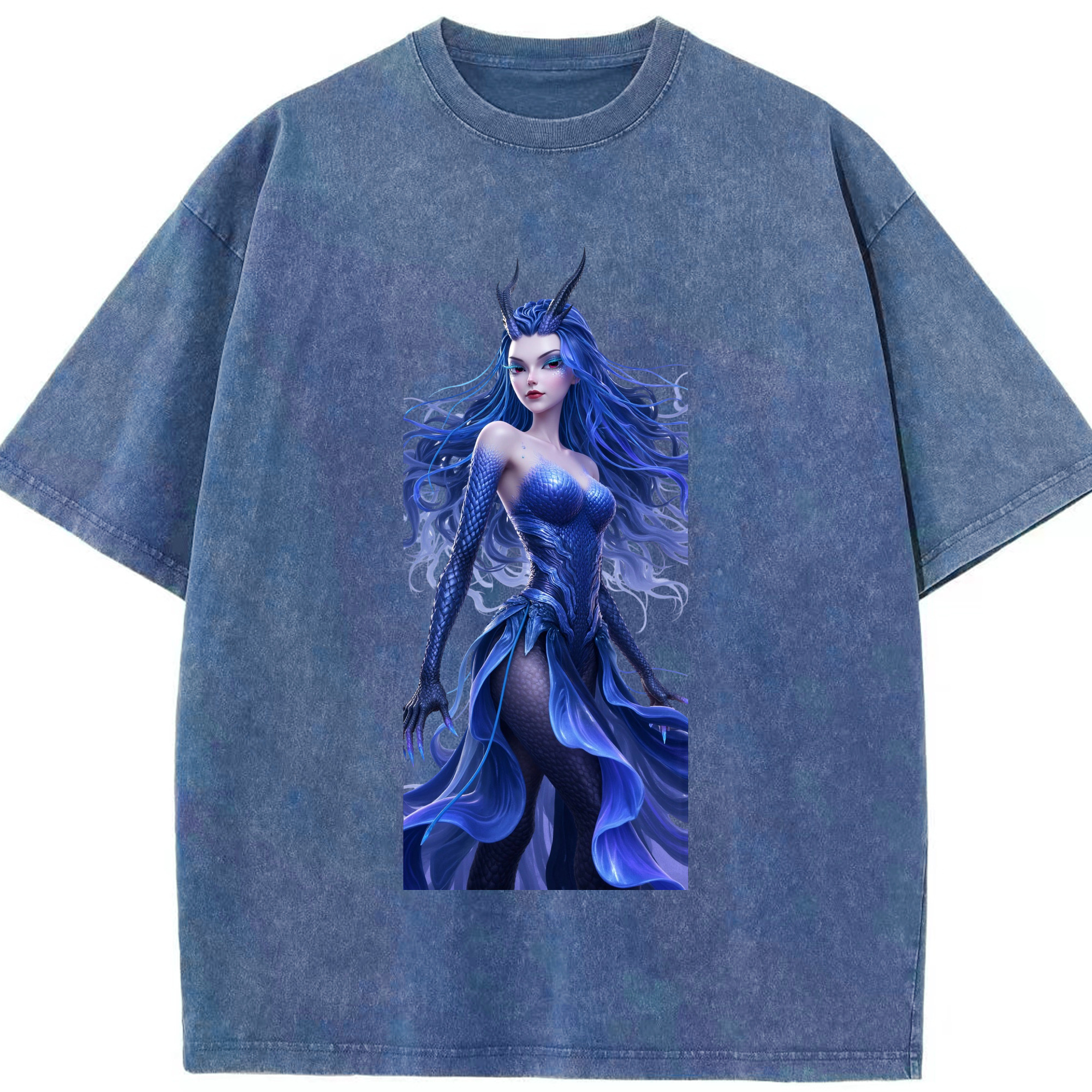 （画像用） Ne Zha 2 ナタ 魔童の大暴れ 綿100% ヴィンテージ風 半袖Tシャツ（フロントプリント）
