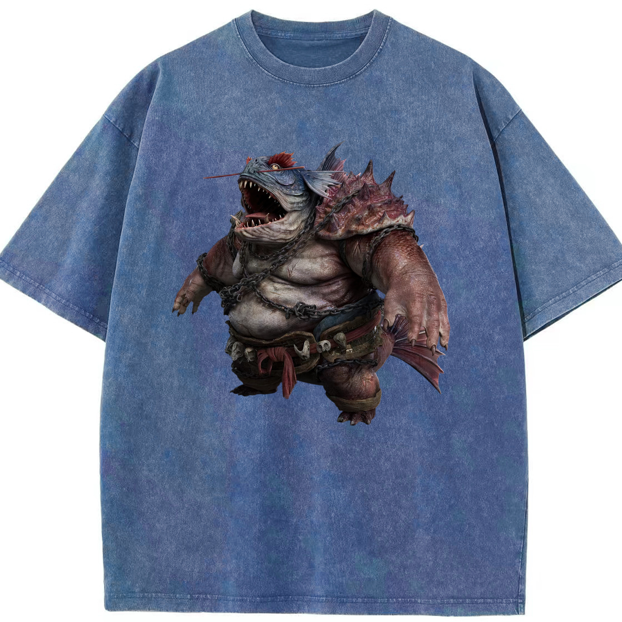 （画像用） Ne Zha 2 ナタ 魔童の大暴れ 綿100% ヴィンテージ風 半袖Tシャツ（フロントプリント）