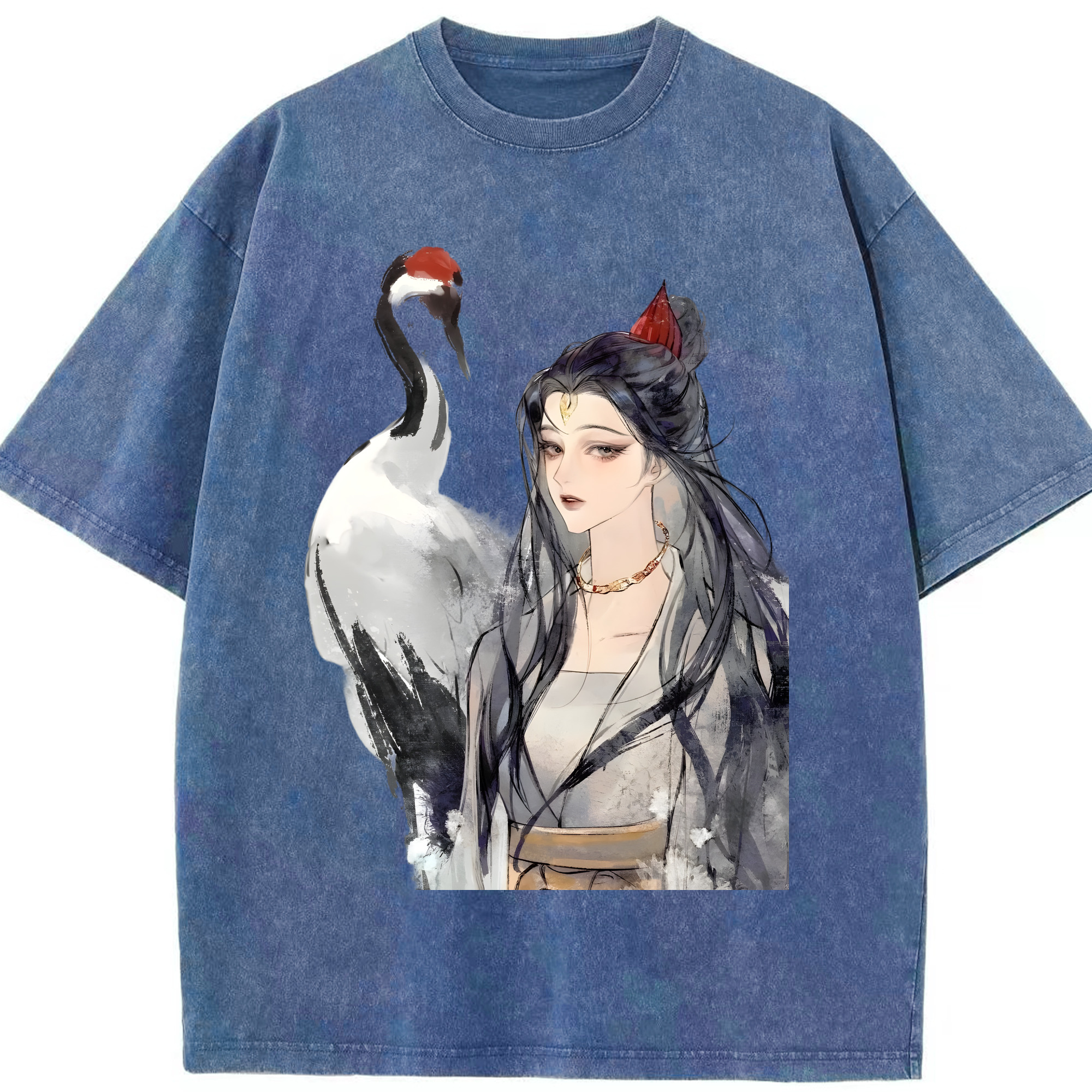 （画像用） Ne Zha 2 ナタ 魔童の大暴れ 綿100% ヴィンテージ風 半袖Tシャツ（フロントプリント）