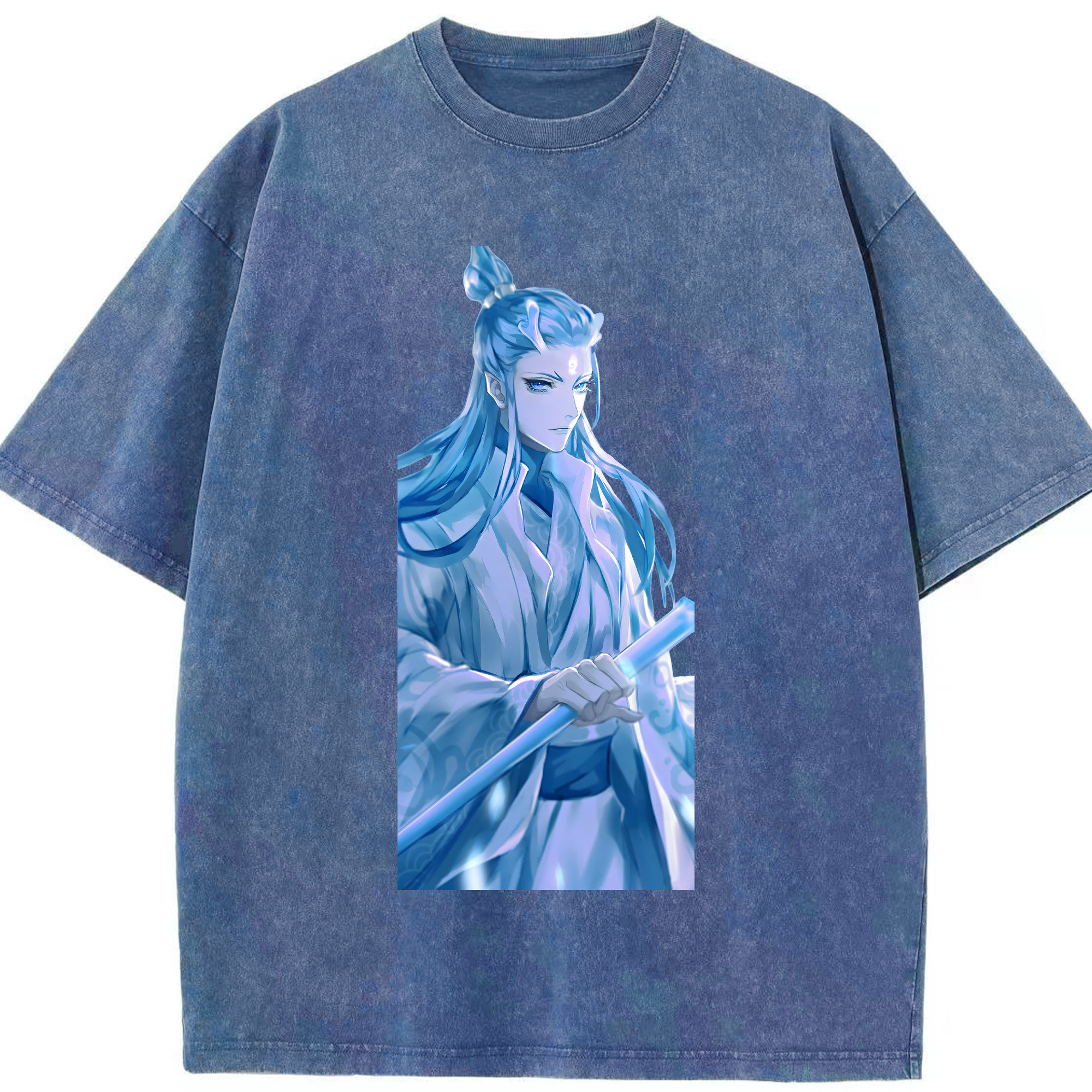 （画像用） Ne Zha 2 ナタ 魔童の大暴れ 綿100% ヴィンテージ風 半袖Tシャツ（フロントプリント）