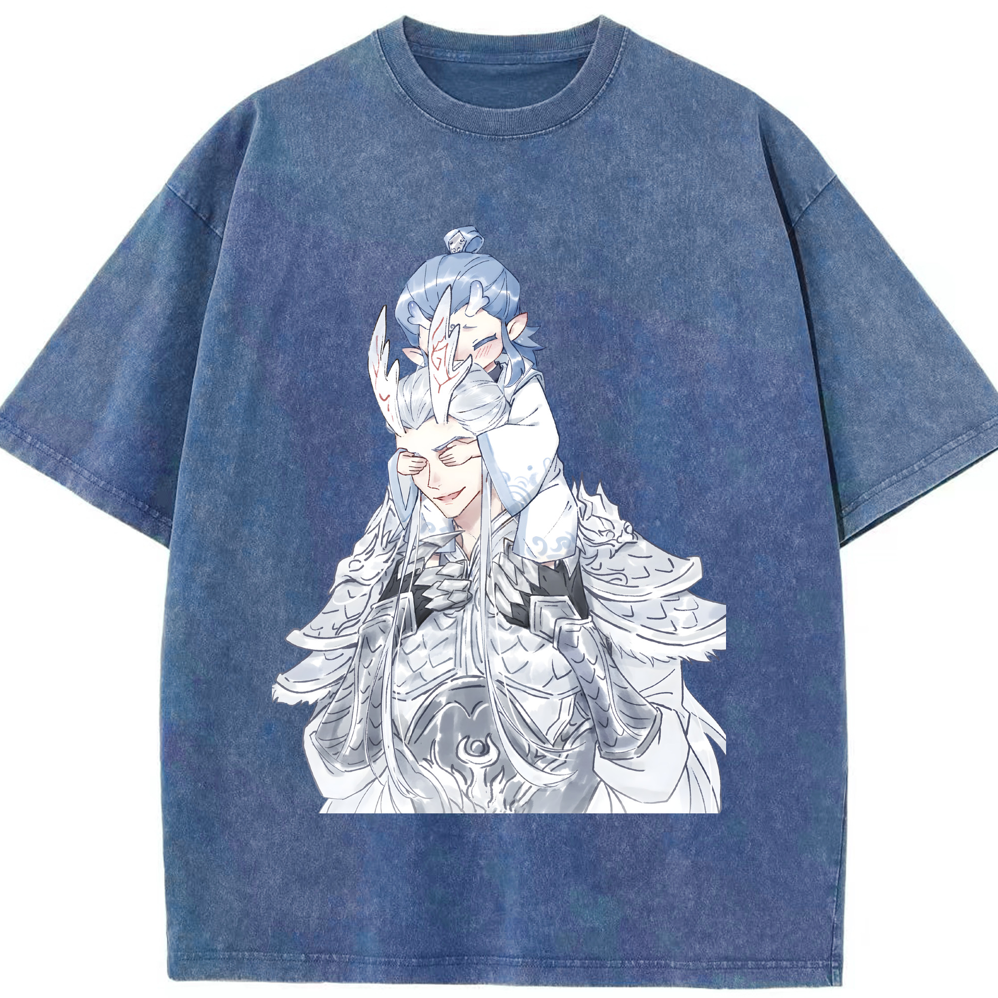 （画像用） Ne Zha 2 ナタ 魔童の大暴れ 綿100% ヴィンテージ風 半袖Tシャツ（フロントプリント）