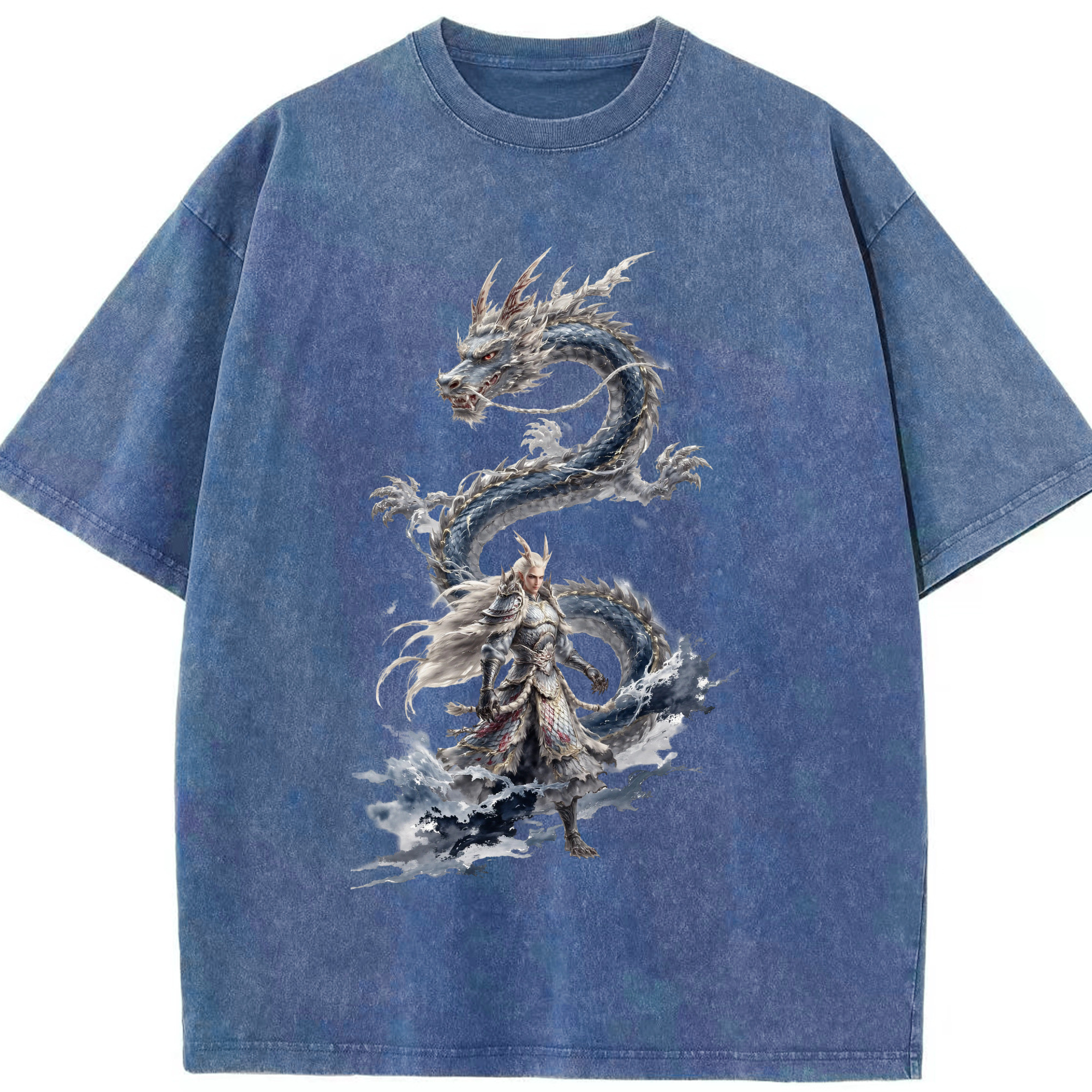 （画像用） Ne Zha 2 ナタ 魔童の大暴れ 綿100% ヴィンテージ風 半袖Tシャツ（フロントプリント）