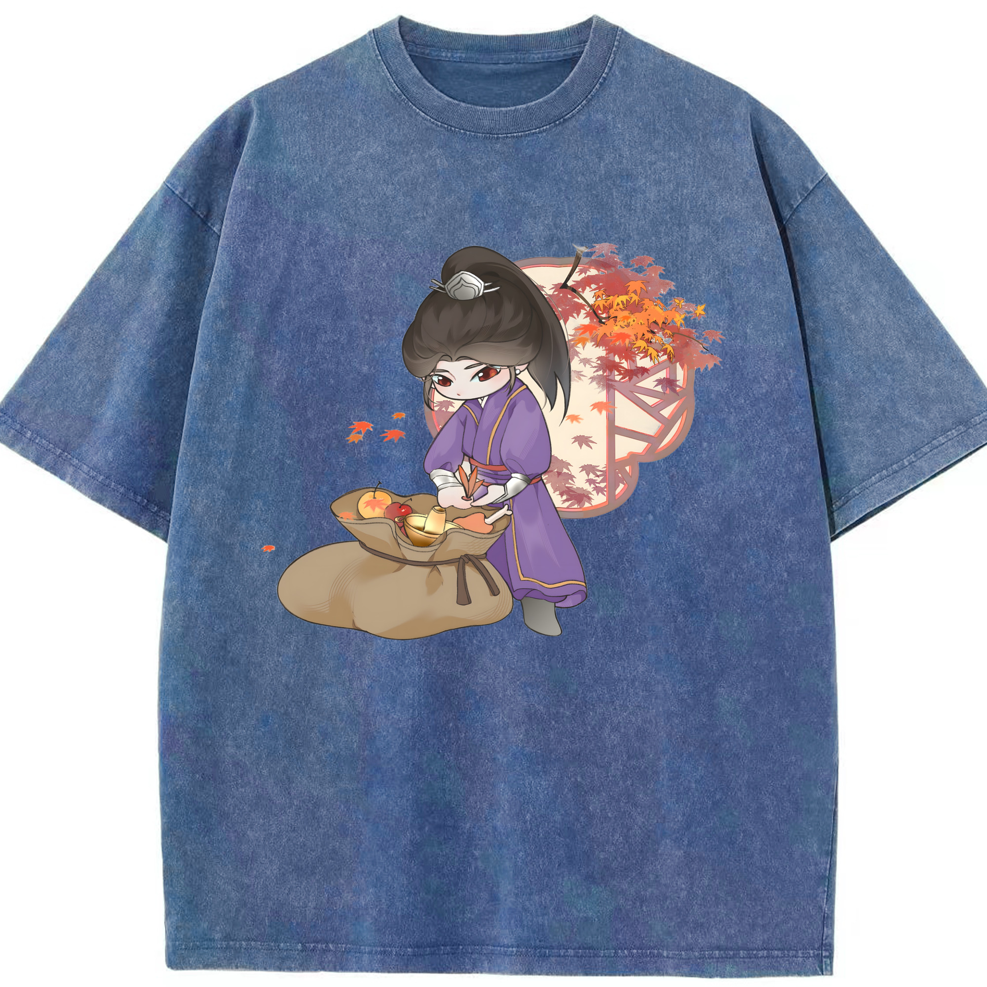 （画像用） Ne Zha 2 ナタ 魔童の大暴れ 綿100% ヴィンテージ風 半袖Tシャツ（フロントプリント）