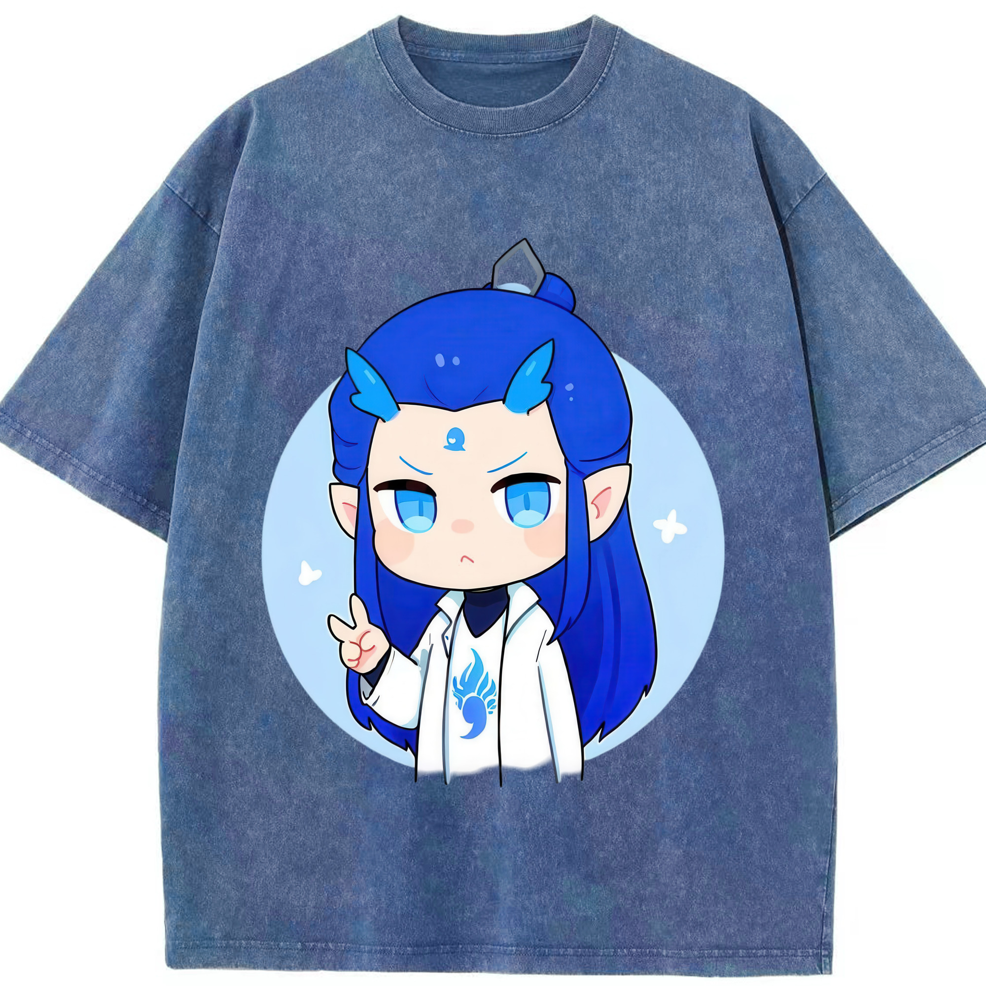 （画像用） Ne Zha 2 ナタ 魔童の大暴れ 綿100% ヴィンテージ風 半袖Tシャツ（フロントプリント）