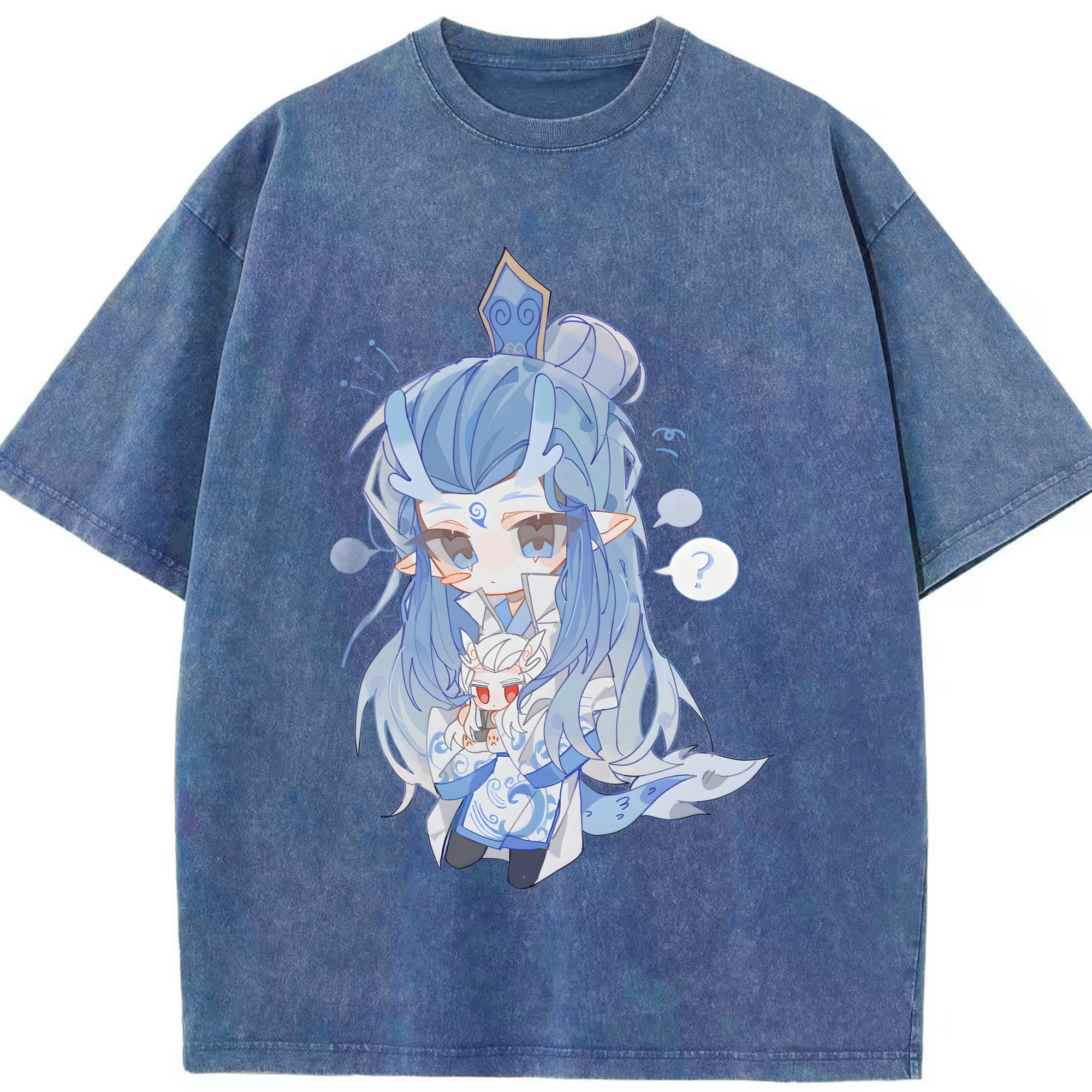 （画像用） Ne Zha 2 ナタ 魔童の大暴れ 綿100% ヴィンテージ風 半袖Tシャツ（フロントプリント）