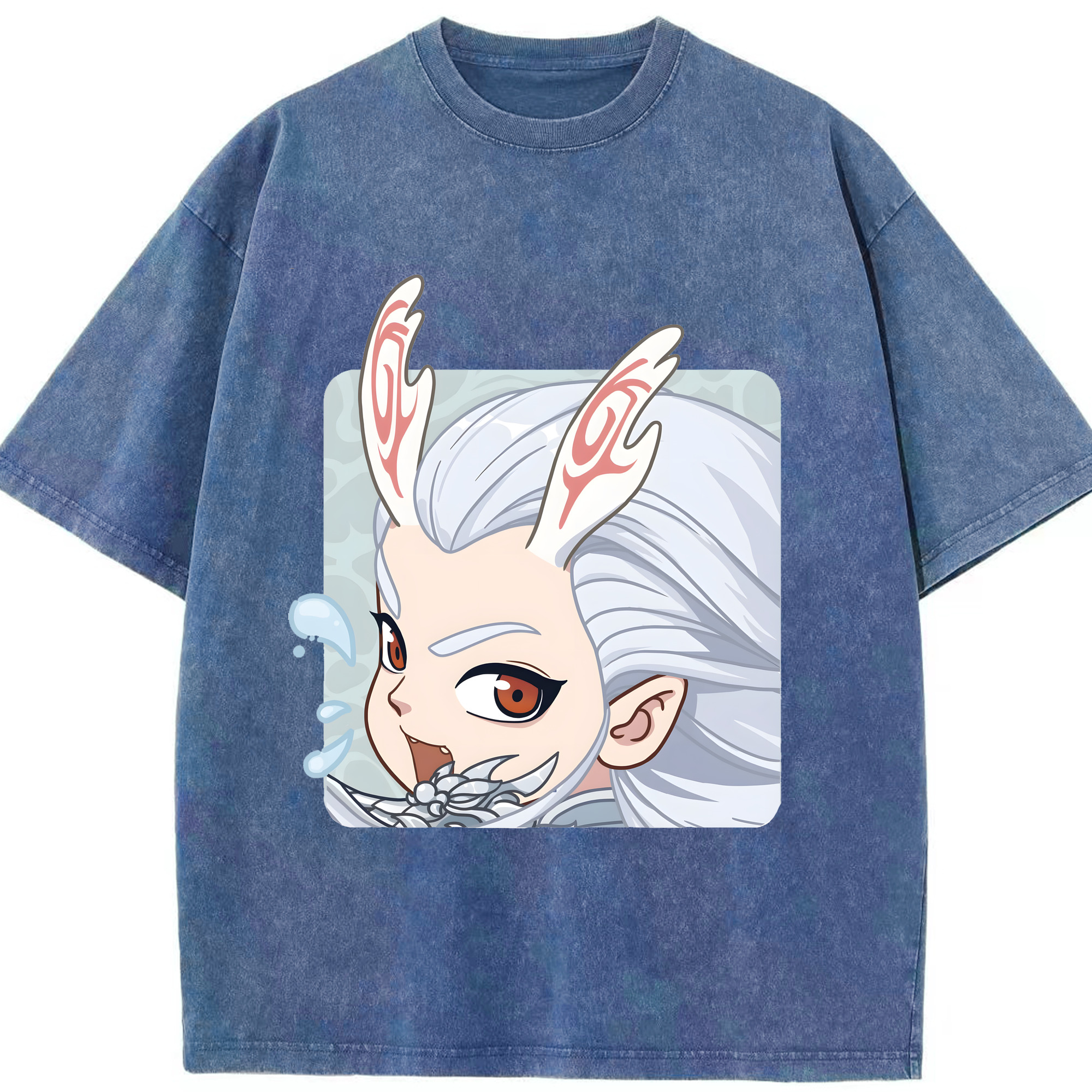 （画像用） Ne Zha 2 ナタ 魔童の大暴れ 綿100% ヴィンテージ風 半袖Tシャツ（フロントプリント）