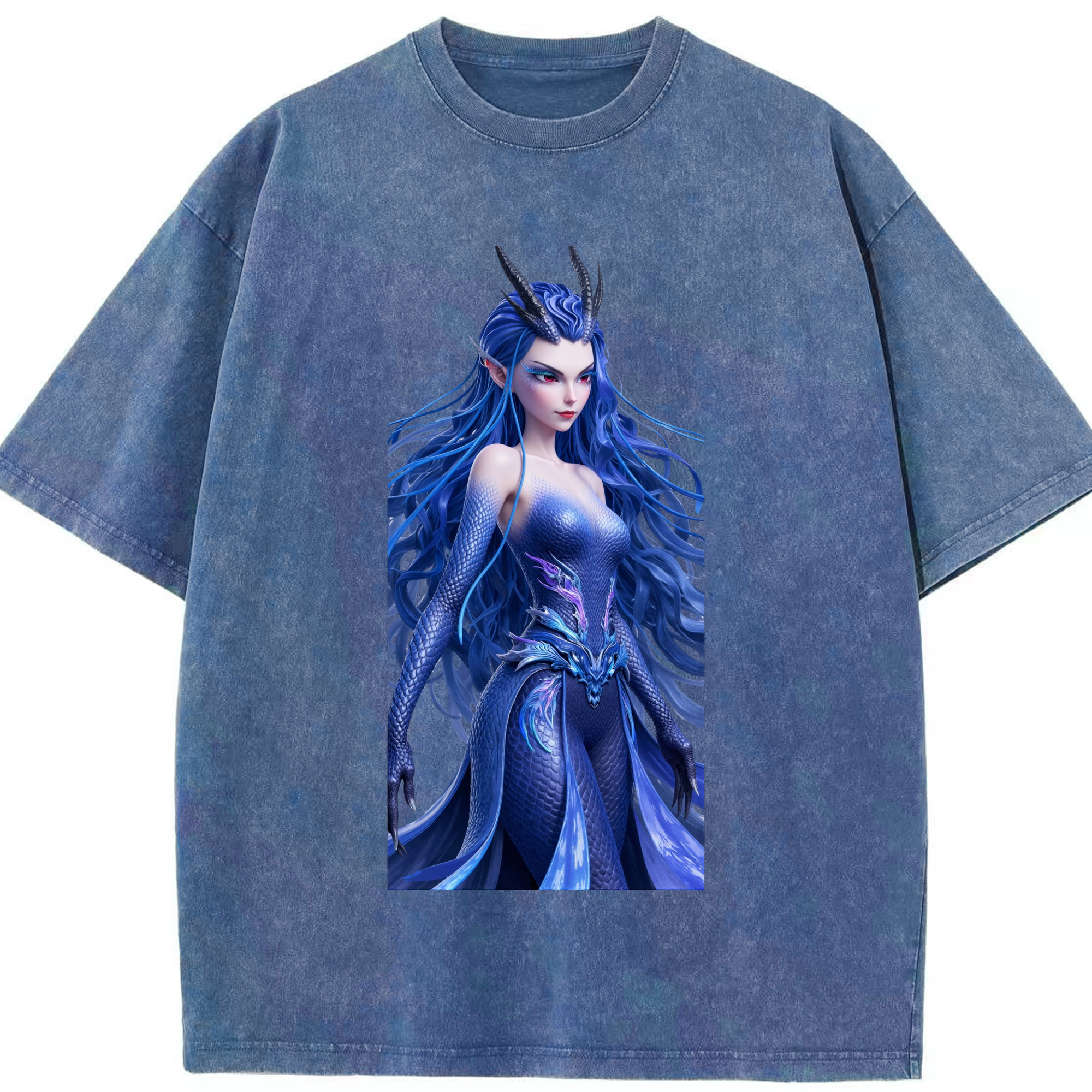 （画像用） Ne Zha 2 ナタ 魔童の大暴れ 綿100% ヴィンテージ風 半袖Tシャツ（フロントプリント）