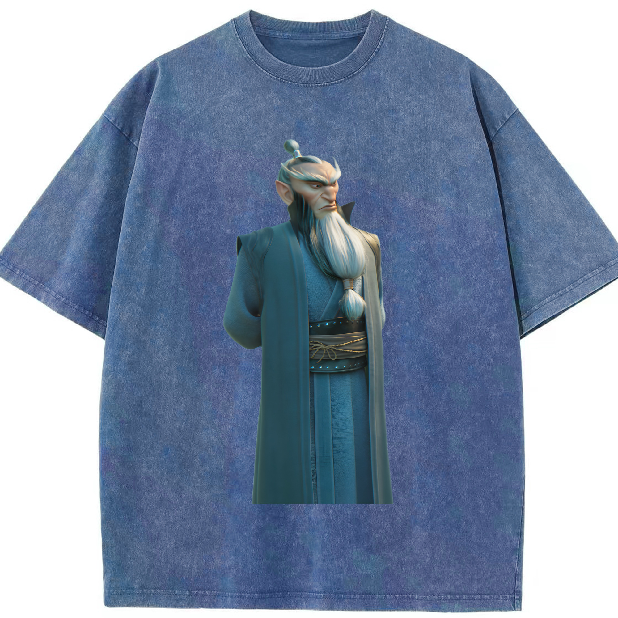 （画像用） Ne Zha 2 ナタ 魔童の大暴れ 綿100% ヴィンテージ風 半袖Tシャツ（フロントプリント）