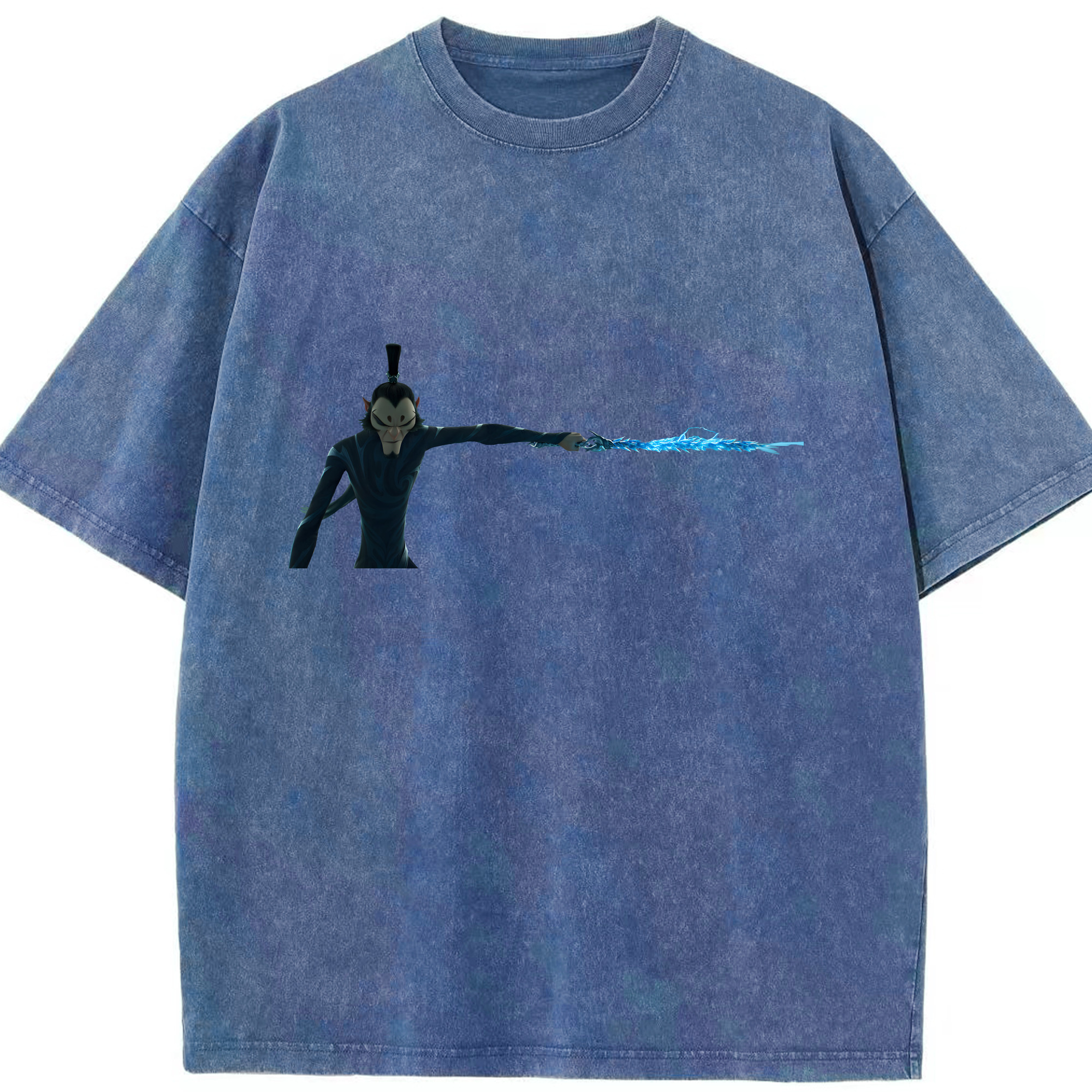 （画像用） Ne Zha 2 ナタ 魔童の大暴れ 綿100% ヴィンテージ風 半袖Tシャツ（フロントプリント）
