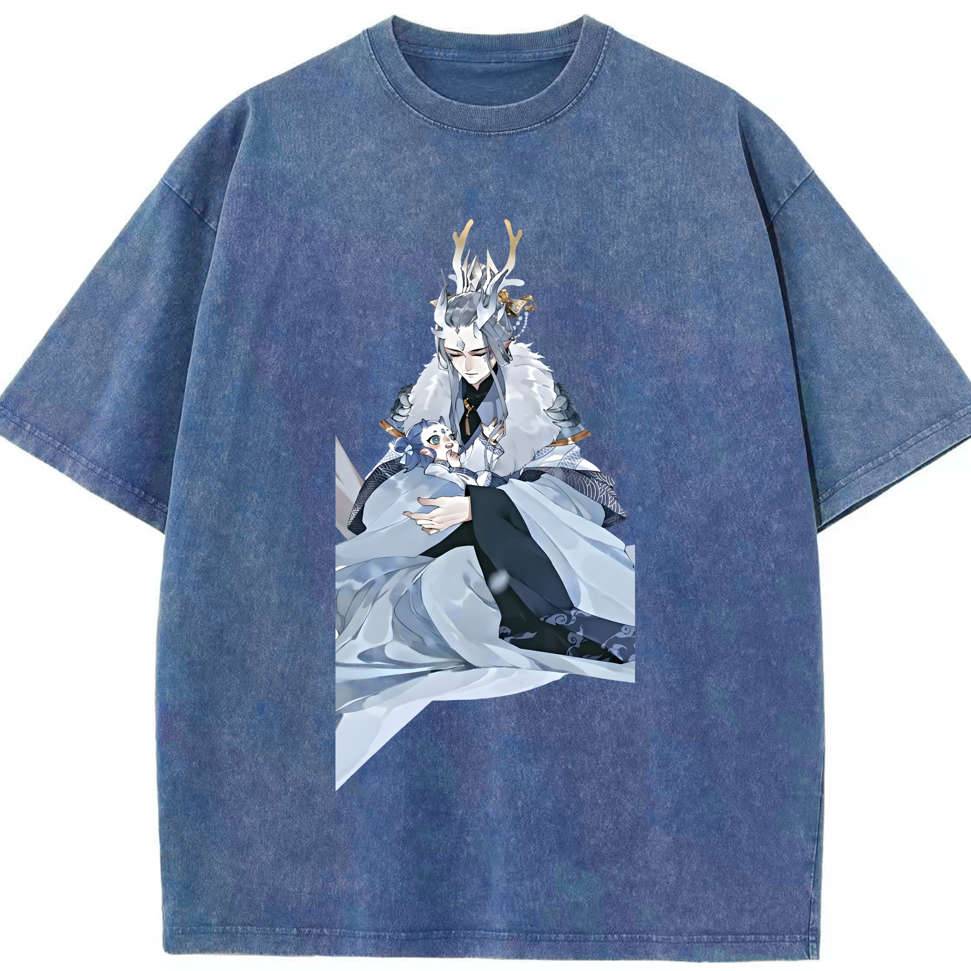 （画像用） Ne Zha 2 ナタ 魔童の大暴れ 綿100% ヴィンテージ風 半袖Tシャツ（フロントプリント）