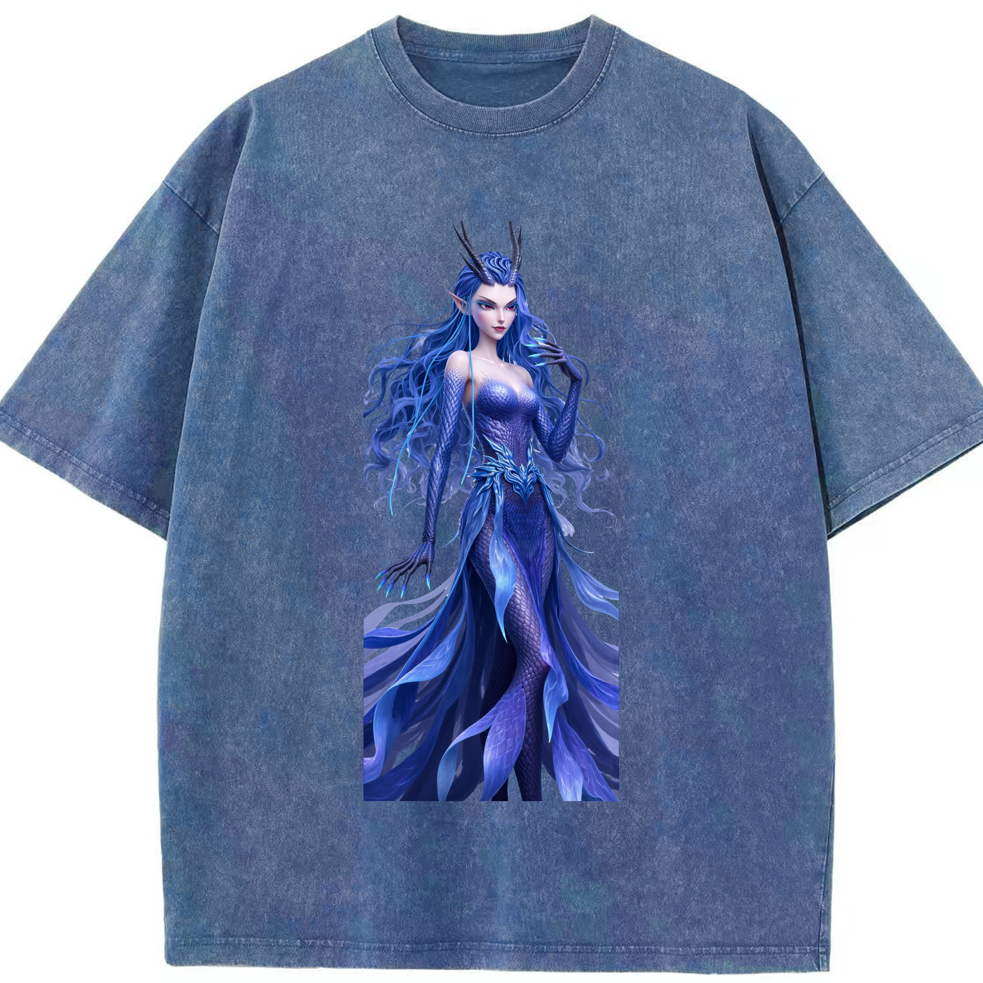 （画像用） Ne Zha 2 ナタ 魔童の大暴れ 綿100% ヴィンテージ風 半袖Tシャツ（フロントプリント）