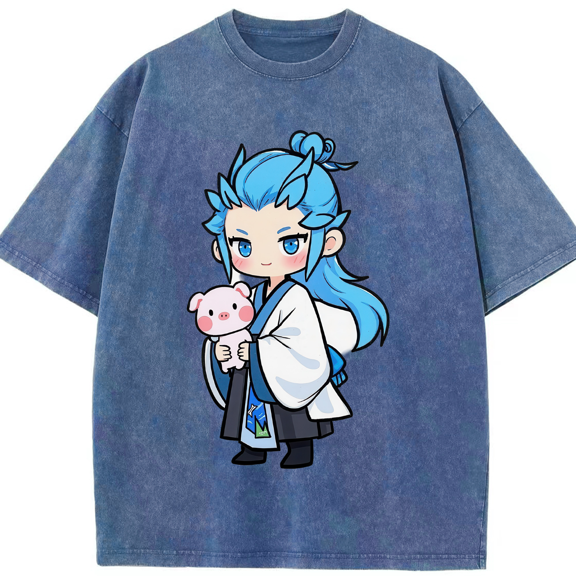 （画像用） Ne Zha 2 ナタ 魔童の大暴れ 綿100% ヴィンテージ風 半袖Tシャツ（フロントプリント）
