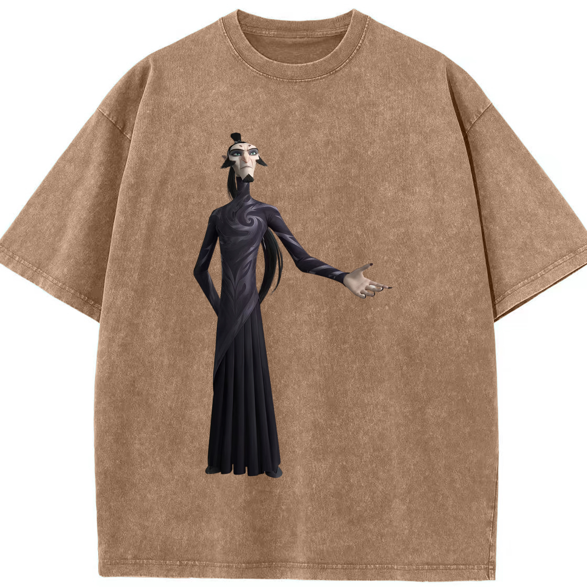（画像用） Ne Zha 2 ナタ 魔童の大暴れ 綿100% ヴィンテージ風 半袖Tシャツ（フロントプリント）