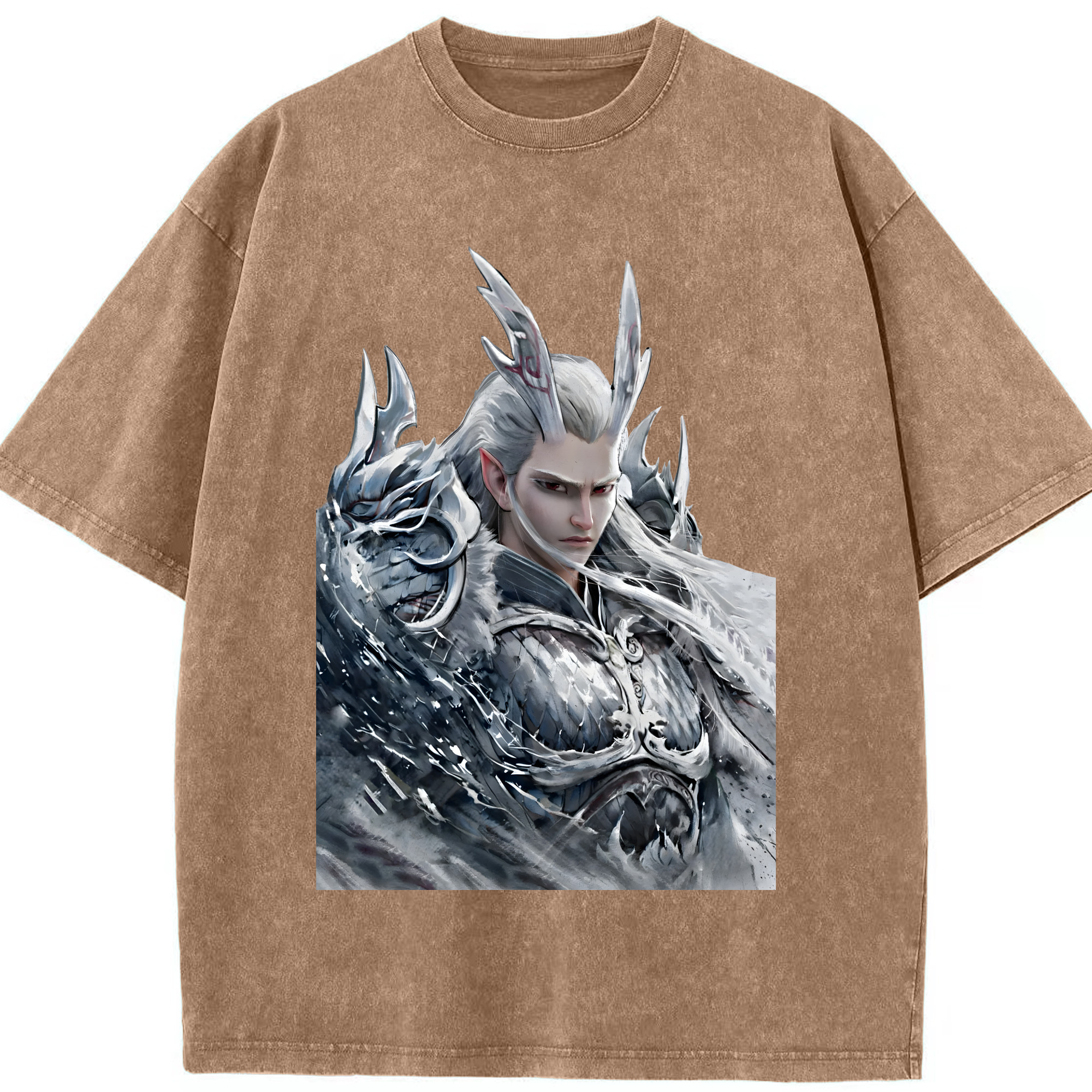 Ne Zha 2 ナタ 魔童の大暴れ 綿100% ヴィンテージ風 半袖Tシャツ（フロントプリント）