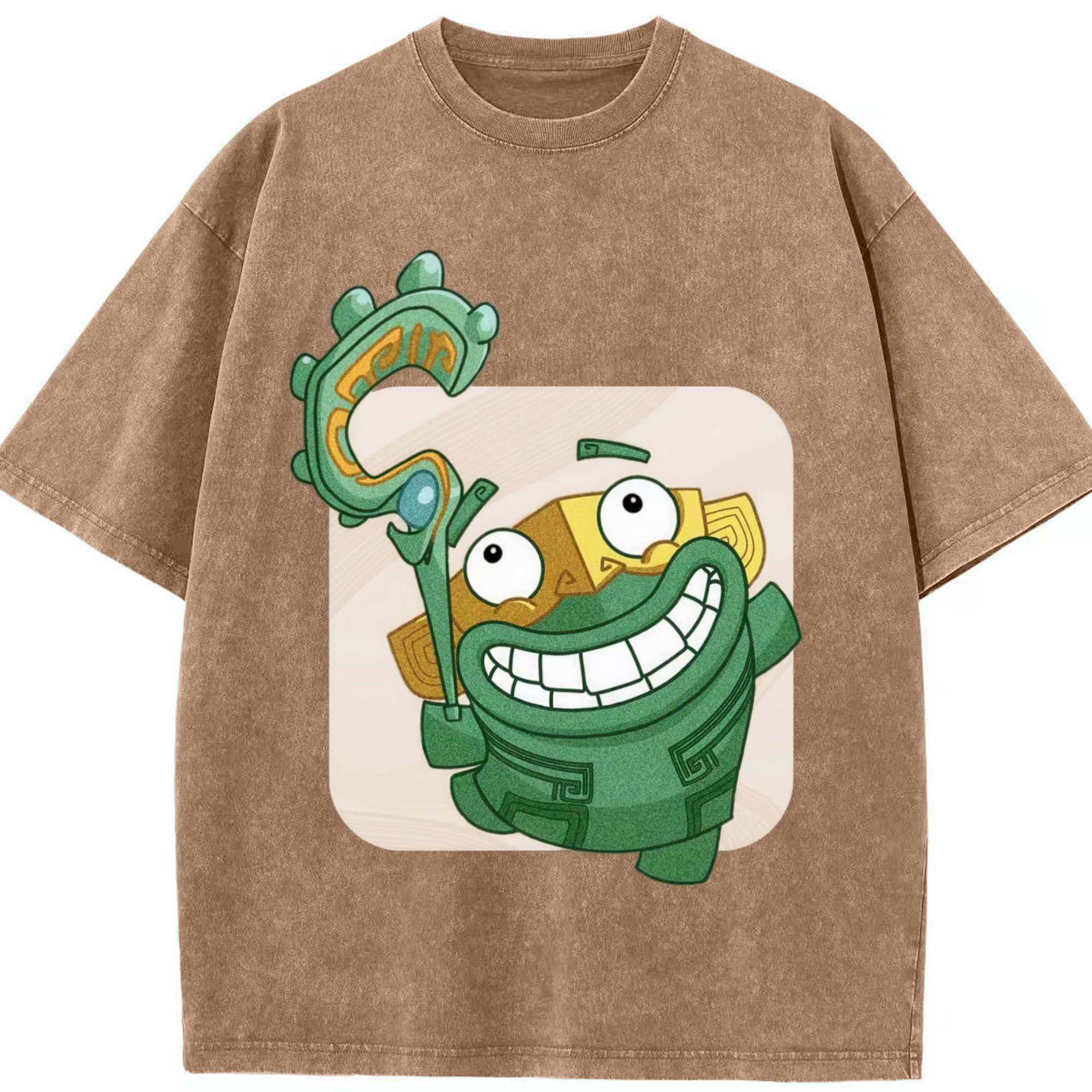 （画像用） Ne Zha 2 ナタ 魔童の大暴れ 綿100% ヴィンテージ風 半袖Tシャツ（フロントプリント）