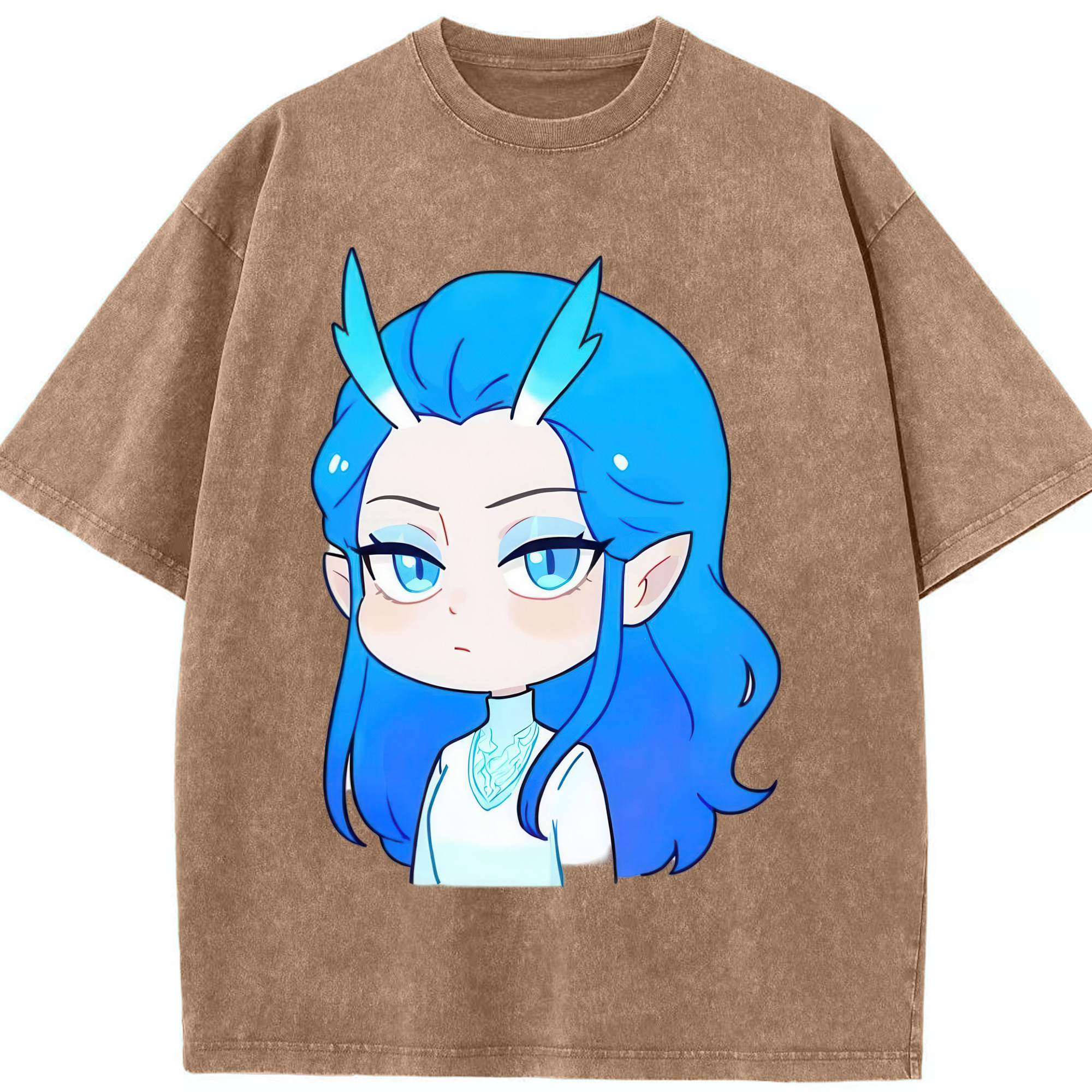 （画像用） Ne Zha 2 ナタ 魔童の大暴れ 綿100% ヴィンテージ風 半袖Tシャツ（フロントプリント）