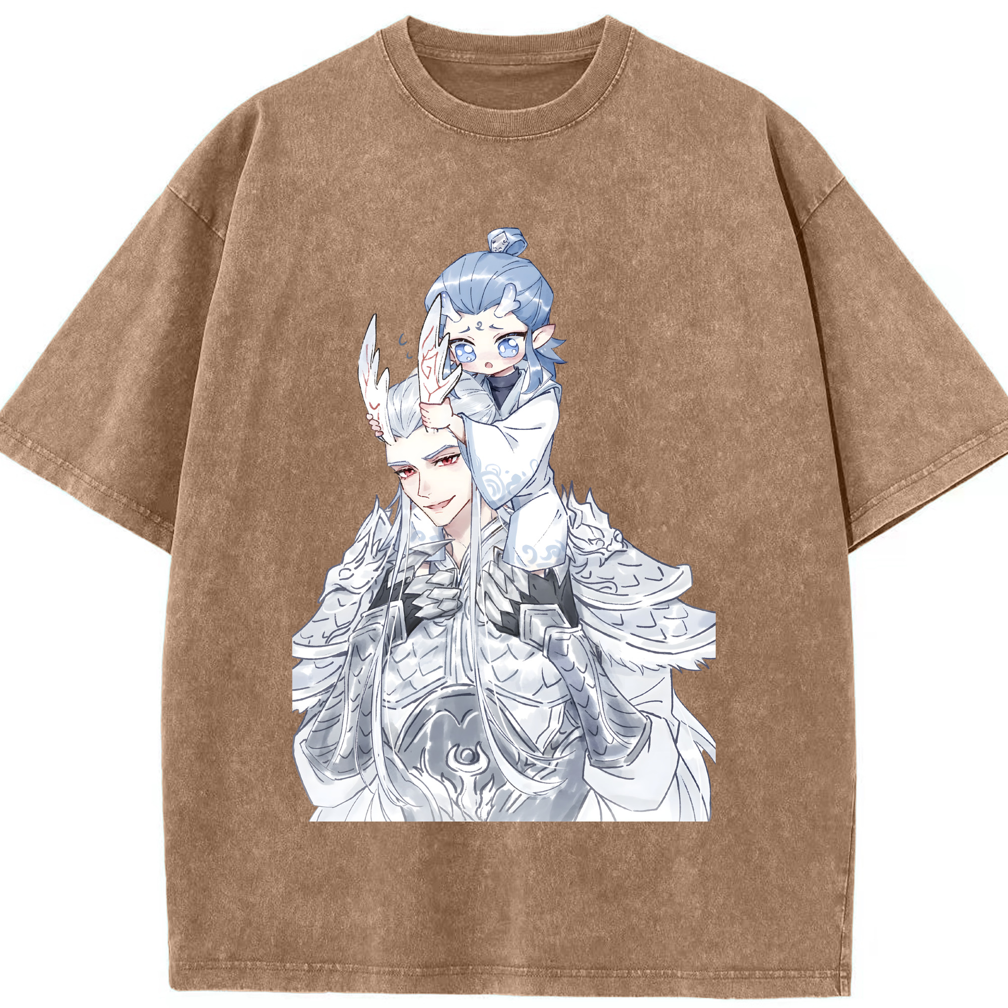 （画像用） Ne Zha 2 ナタ 魔童の大暴れ 綿100% ヴィンテージ風 半袖Tシャツ（フロントプリント）
