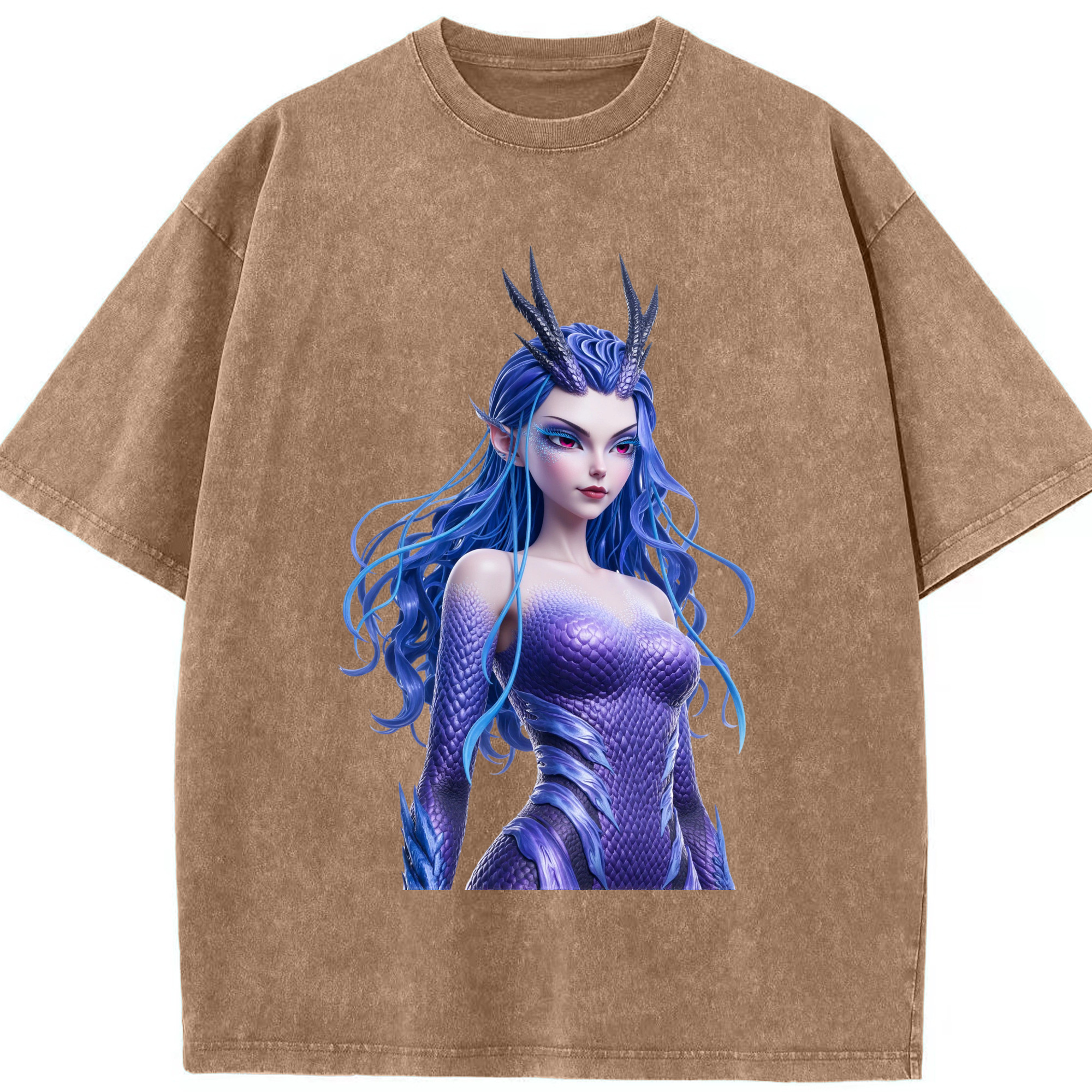 （画像用） Ne Zha 2 ナタ 魔童の大暴れ 綿100% ヴィンテージ風 半袖Tシャツ（フロントプリント）