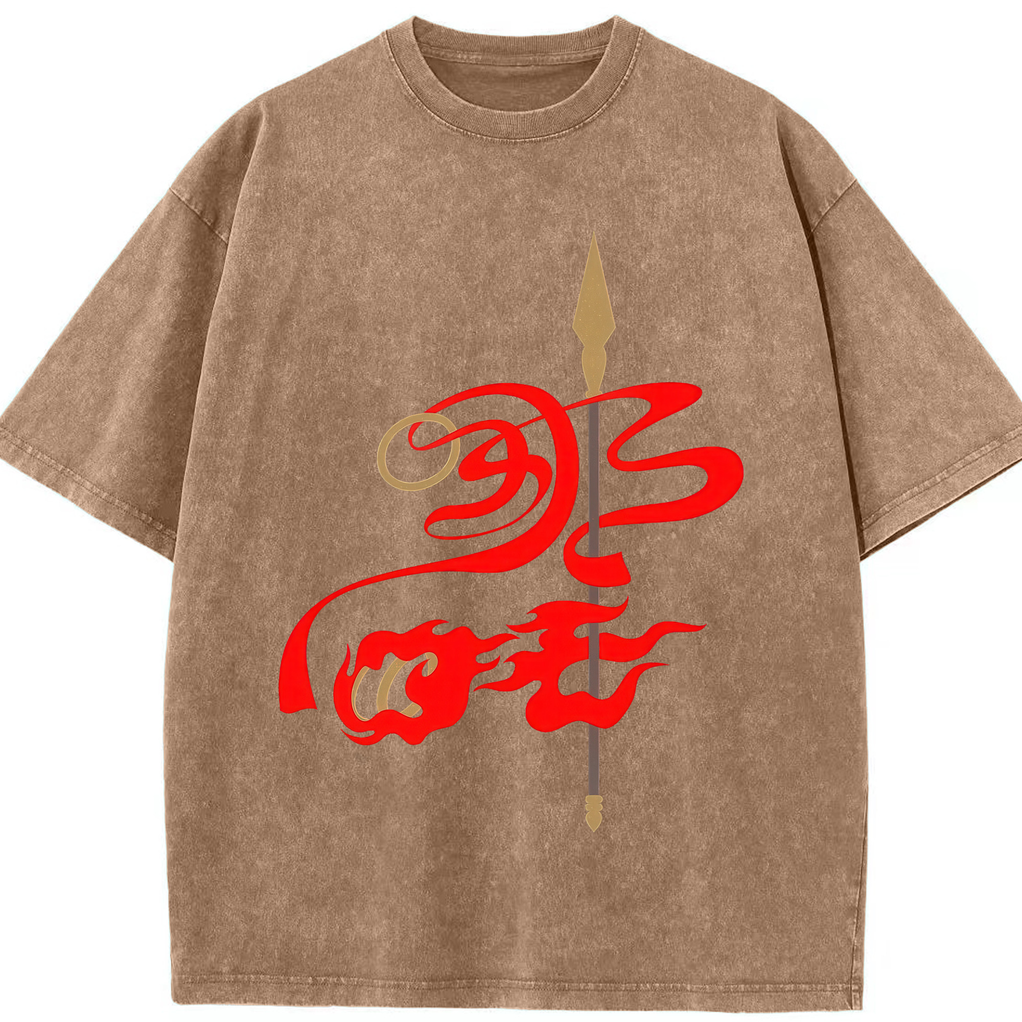 （画像用） Ne Zha 2 ナタ 魔童の大暴れ 綿100% ヴィンテージ風 半袖Tシャツ（フロントプリント）