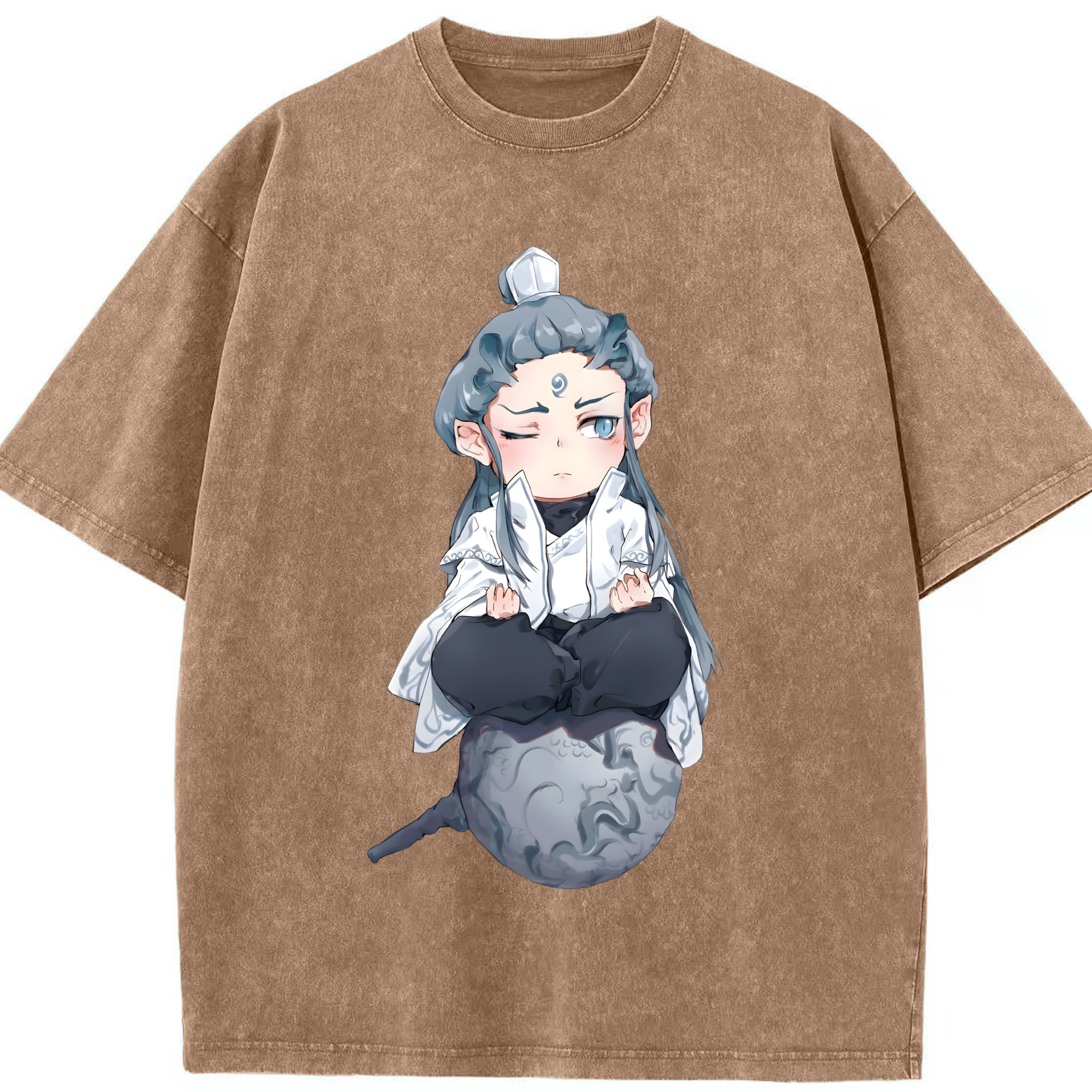 （画像用） Ne Zha 2 ナタ 魔童の大暴れ 綿100% ヴィンテージ風 半袖Tシャツ（フロントプリント）