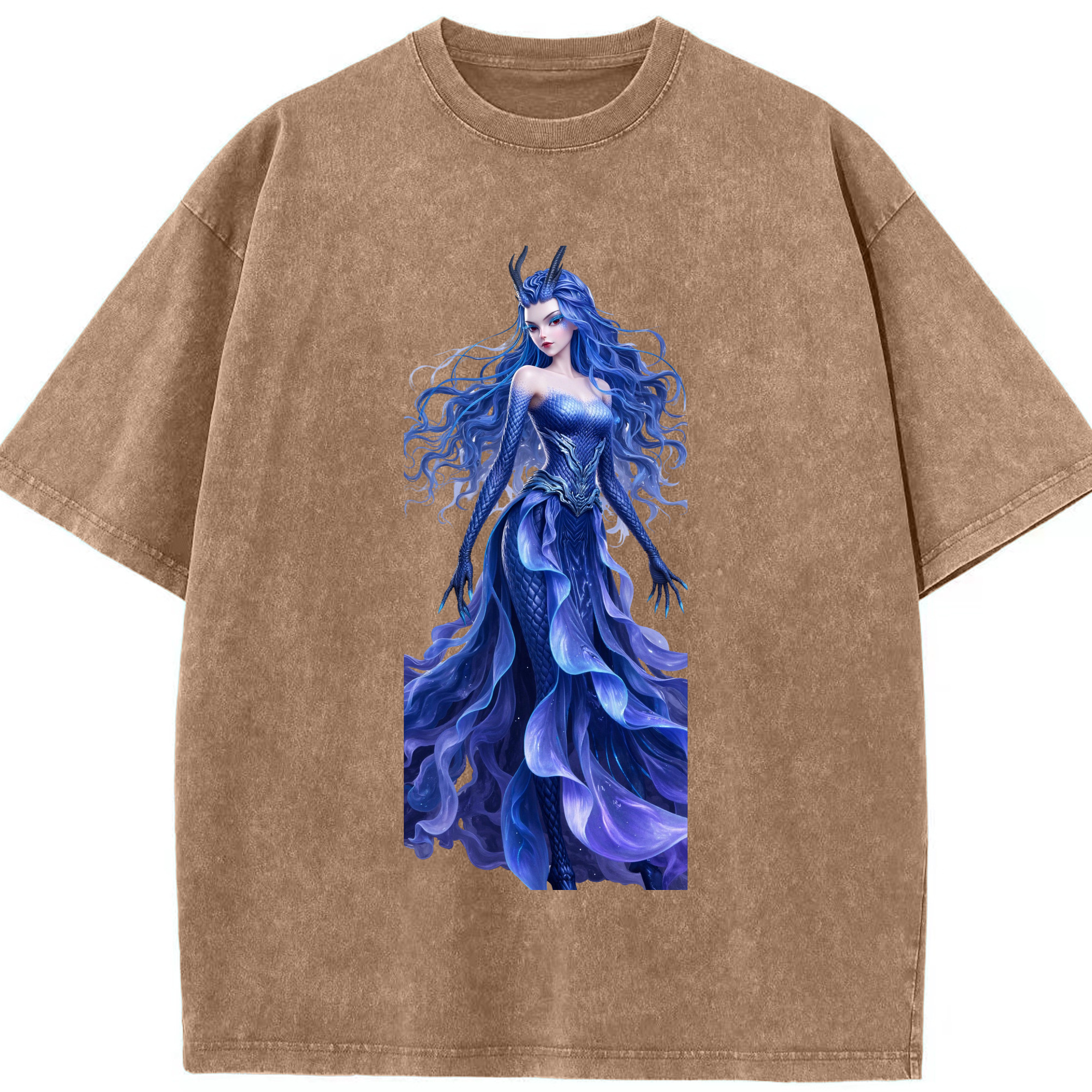（画像用） Ne Zha 2 ナタ 魔童の大暴れ 綿100% ヴィンテージ風 半袖Tシャツ（フロントプリント）