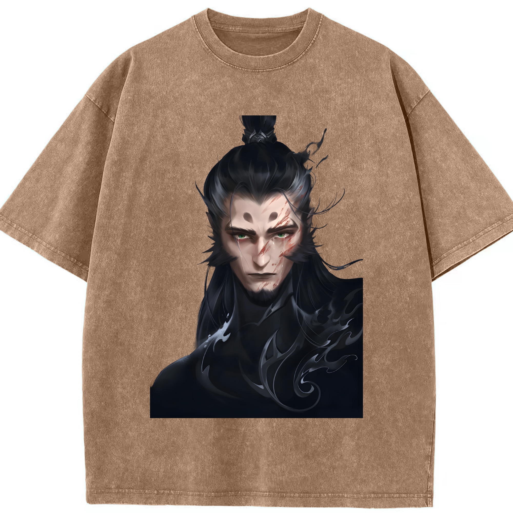 （画像用） Ne Zha 2 ナタ 魔童の大暴れ 綿100% ヴィンテージ風 半袖Tシャツ（フロントプリント）