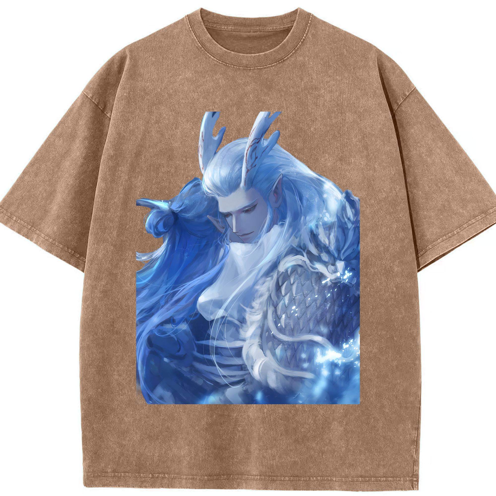（画像用） Ne Zha 2 ナタ 魔童の大暴れ 綿100% ヴィンテージ風 半袖Tシャツ（フロントプリント）