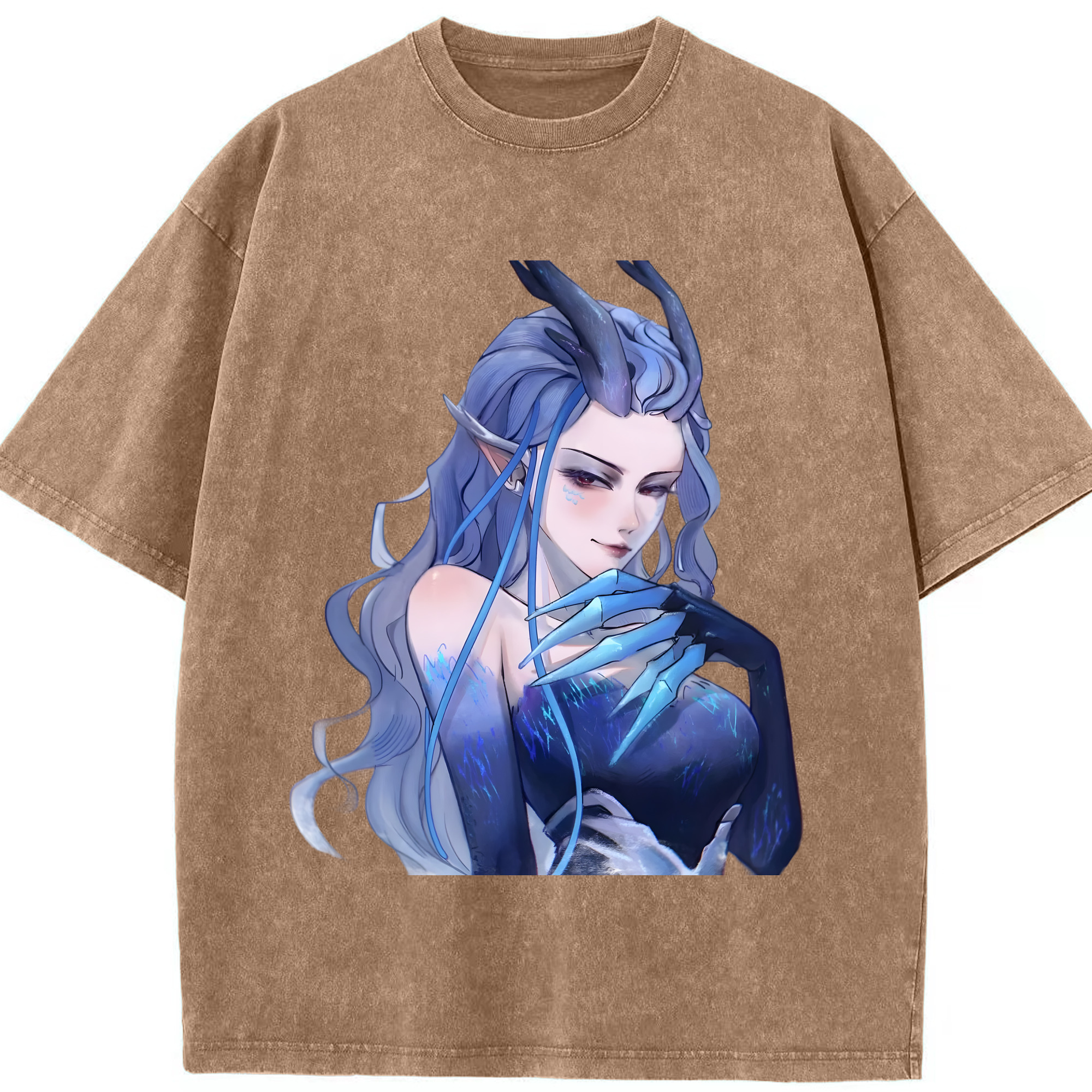（画像用） Ne Zha 2 ナタ 魔童の大暴れ 綿100% ヴィンテージ風 半袖Tシャツ（フロントプリント）